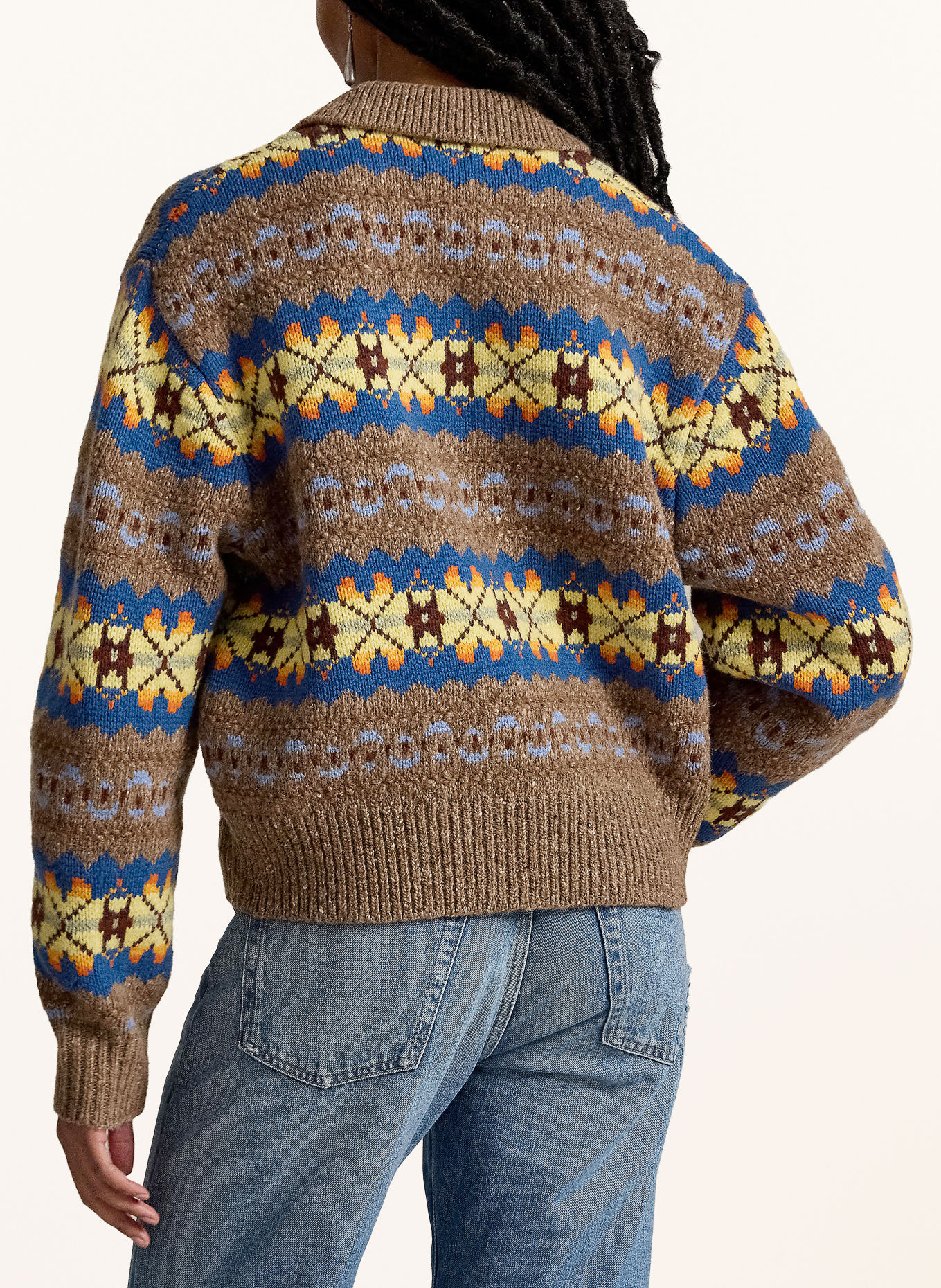POLO RALPH LAUREN Pullover: BEIGE / HELLGELB / BLAU