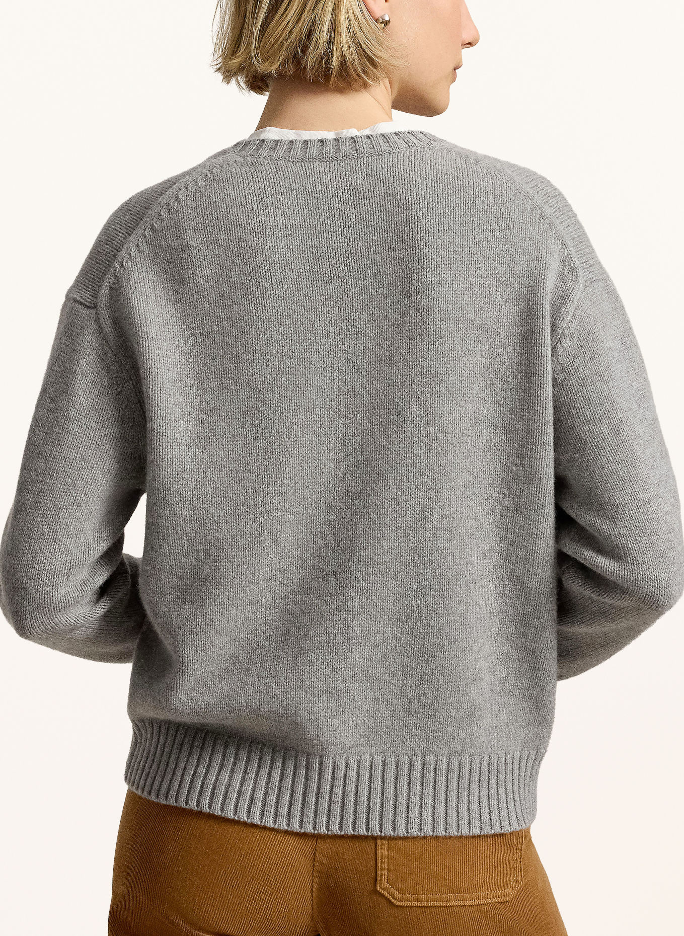 POLO RALPH LAUREN Sweater: GRAY / LIGHT BROWN / DARK BLUE