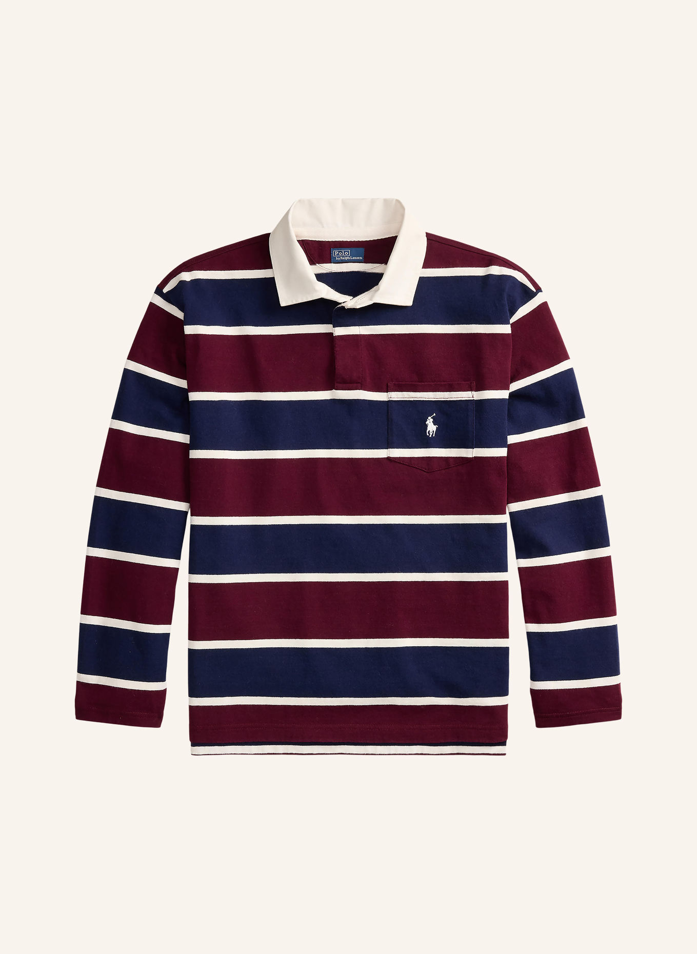 POLO RALPH LAUREN Rugbytrøje: MØRKERØD / MØRKEBLÅ / HVID