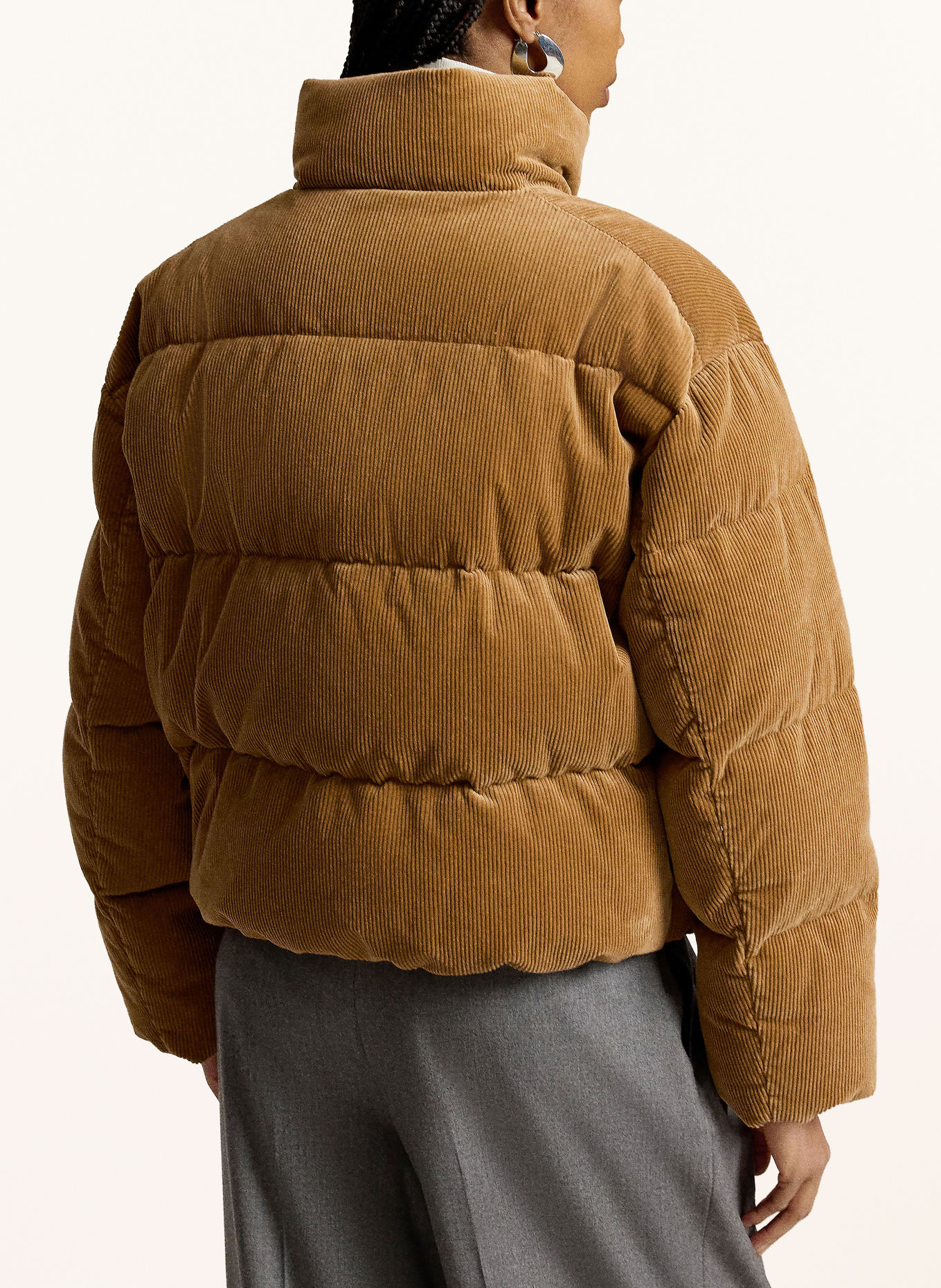 POLO RALPH LAUREN Corduroy down jacket: LIGHT BROWN