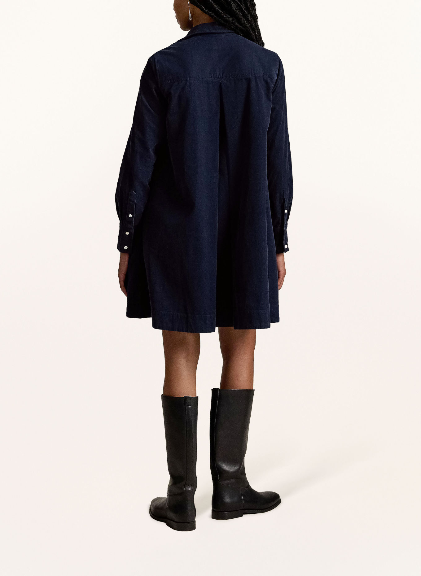 POLO RALPH LAUREN Corduroy shirt dress: DARK BLUE