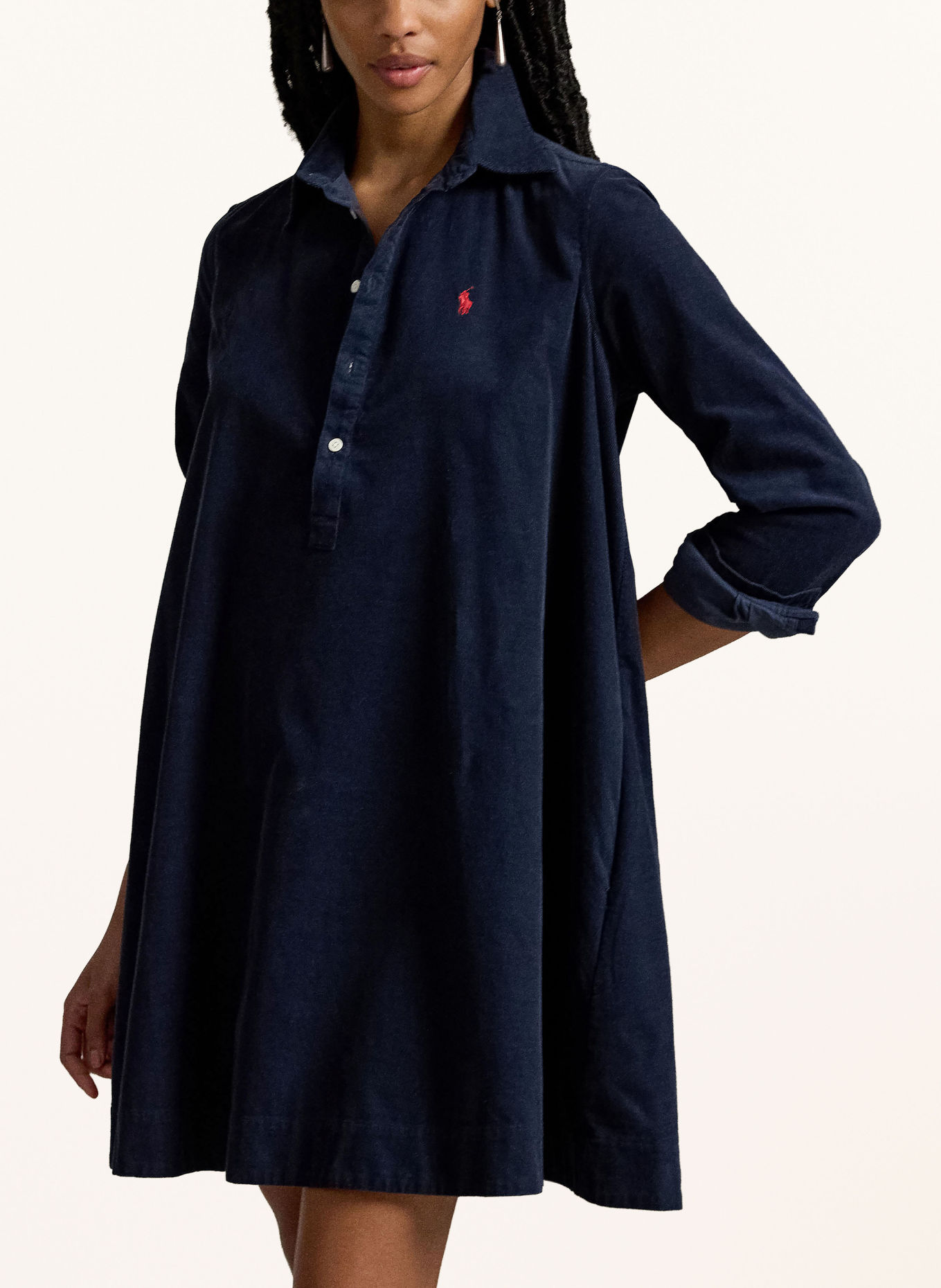 POLO RALPH LAUREN Corduroy shirt dress: DARK BLUE