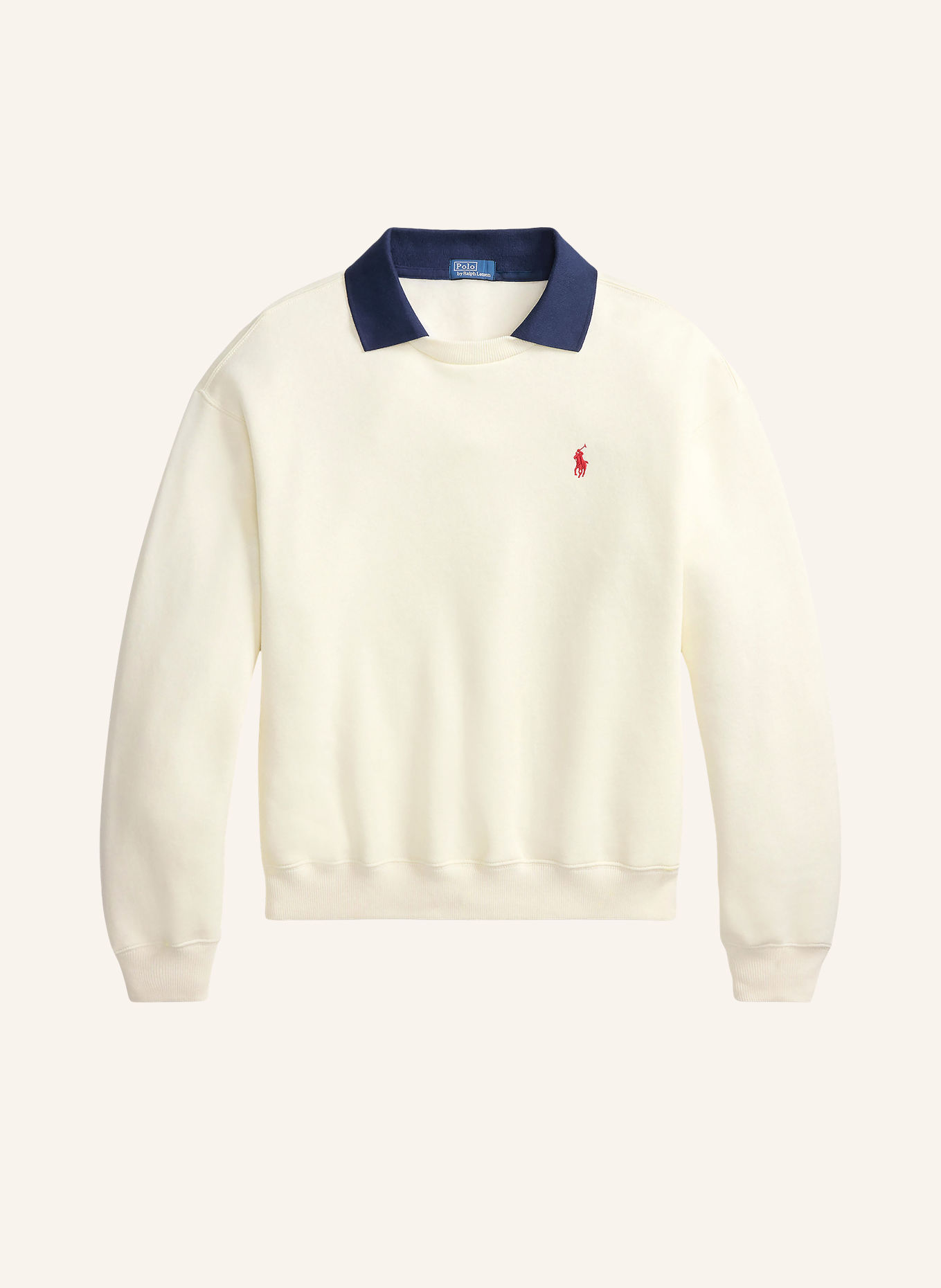 POLO RALPH LAUREN Sweatshirt: CREAM / DARK BLUE