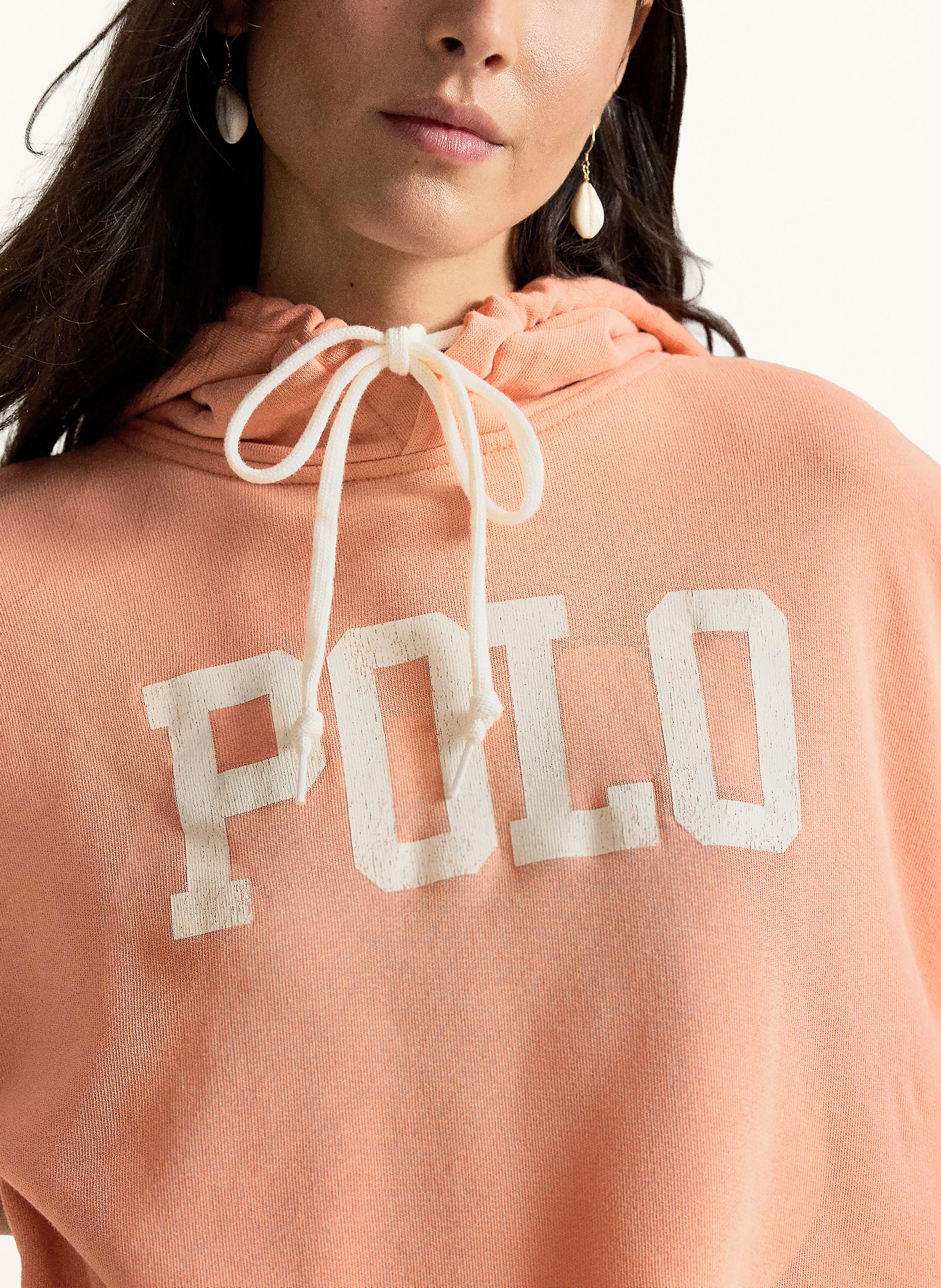POLO RALPH LAUREN Hoodie: SALMON / WHITE