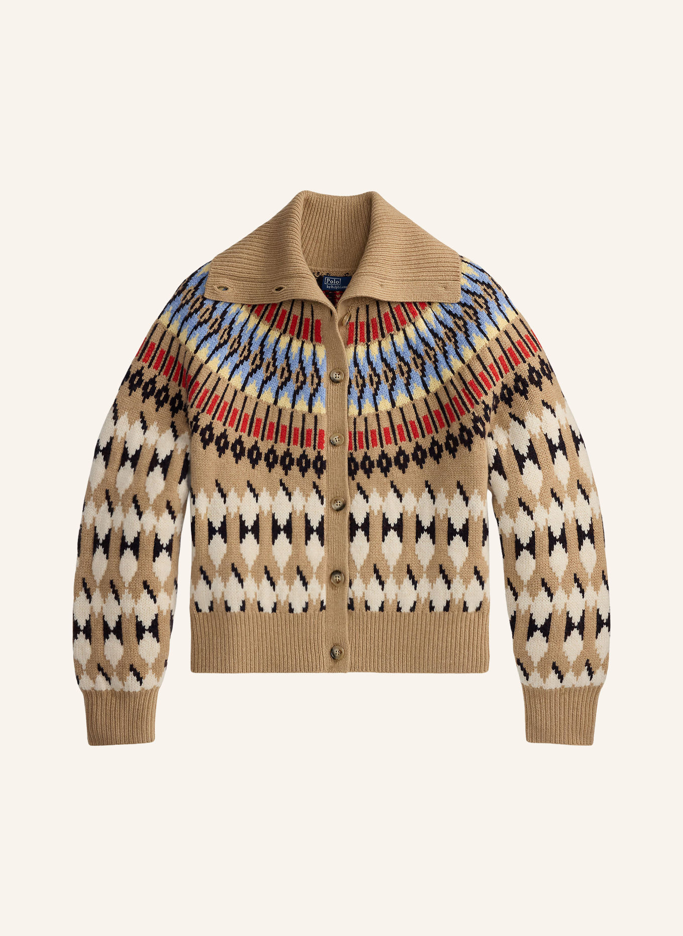 POLO RALPH LAUREN Kofta: BEIGE / RÖD / LJUSBLÅ