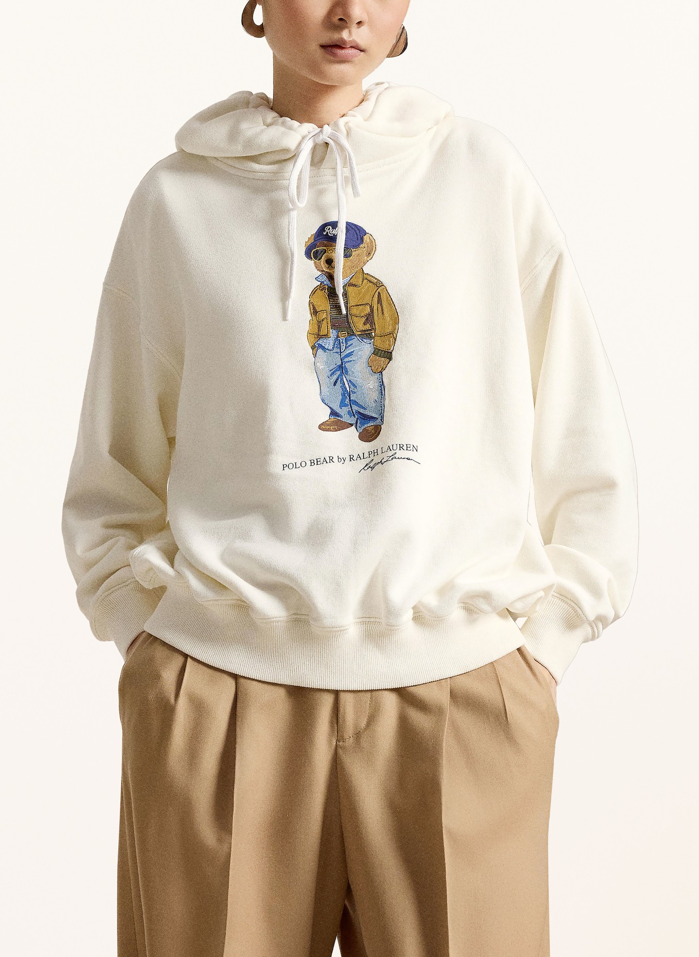 POLO RALPH LAUREN Mikina s kapucí: KRÉMOVÁ / BÉŽOVÁ / MODRÁ
