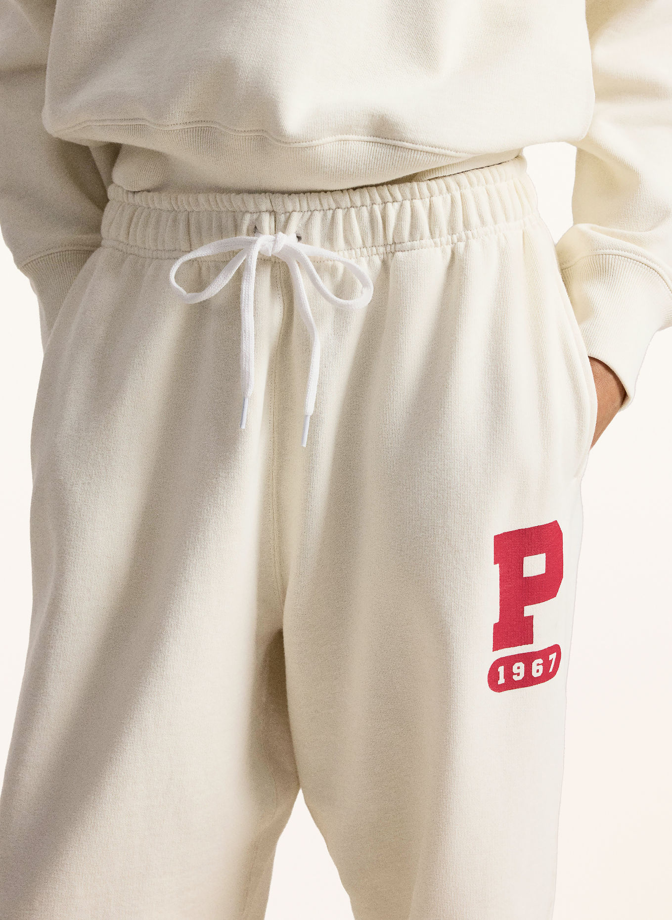 POLO RALPH LAUREN Sweatpants: CREAM / DARK RED
