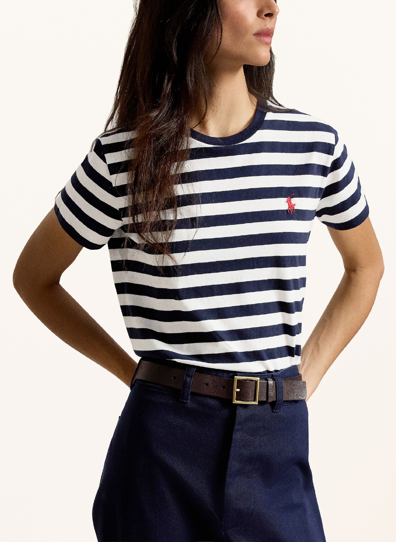 POLO RALPH LAUREN T-Shirt: DUNKELBLAU / DUNKELROT / WEISS