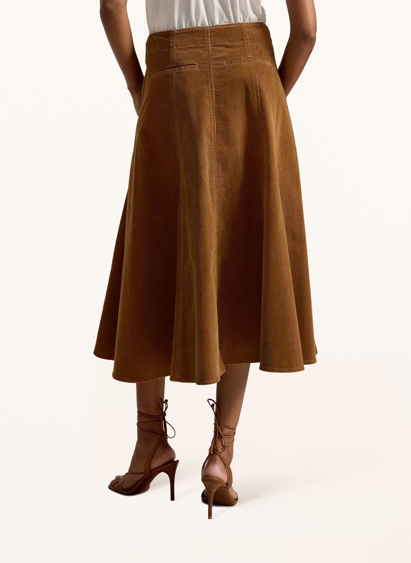 POLO RALPH LAUREN Corduroyrok: COGNAC