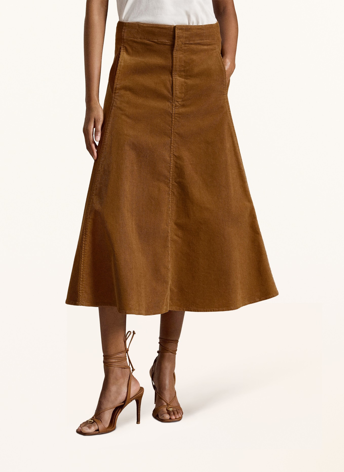 POLO RALPH LAUREN Corduroyrok: COGNAC