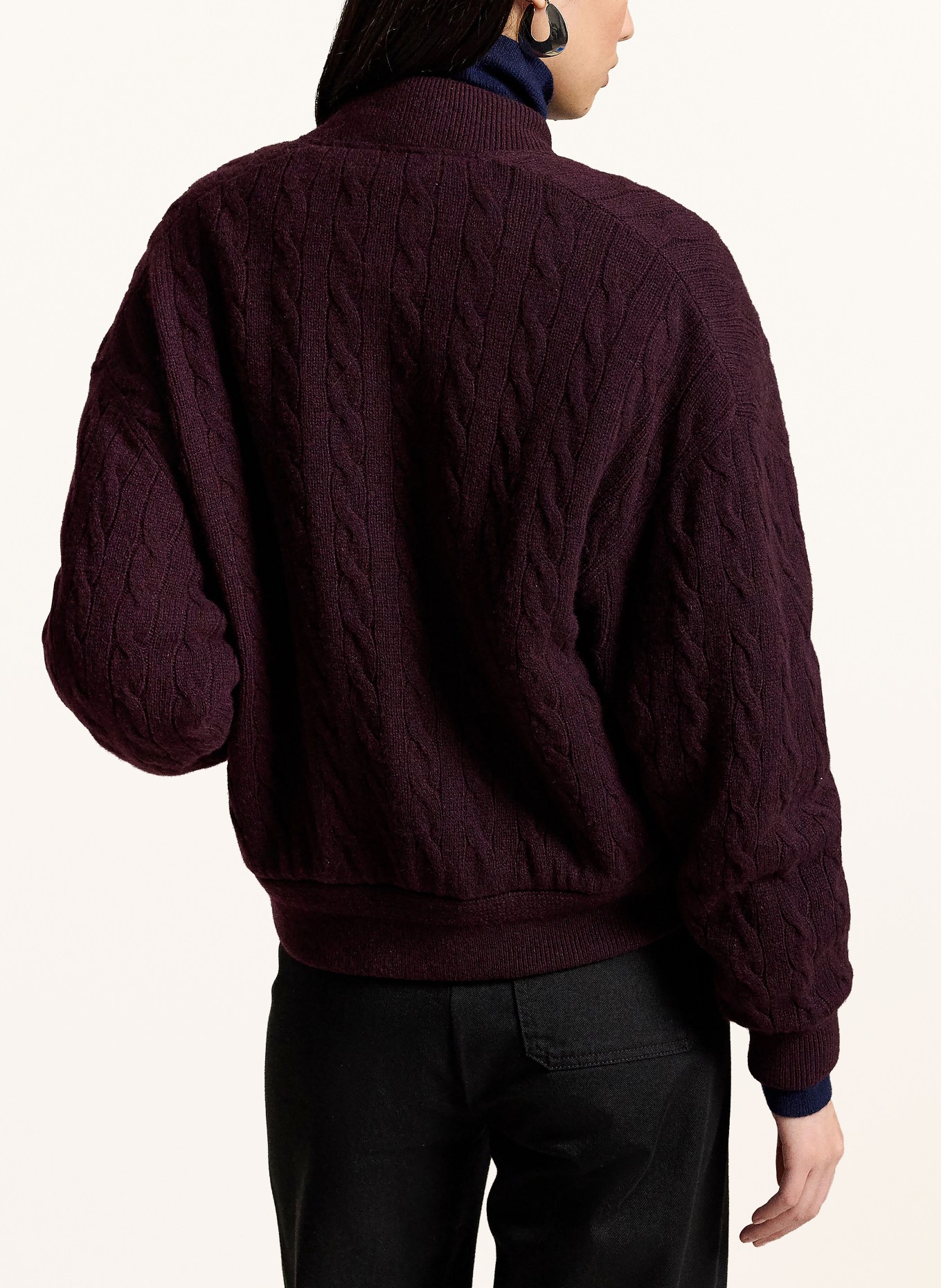 POLO RALPH LAUREN Baseballjas: DONKERROOD / ECRU