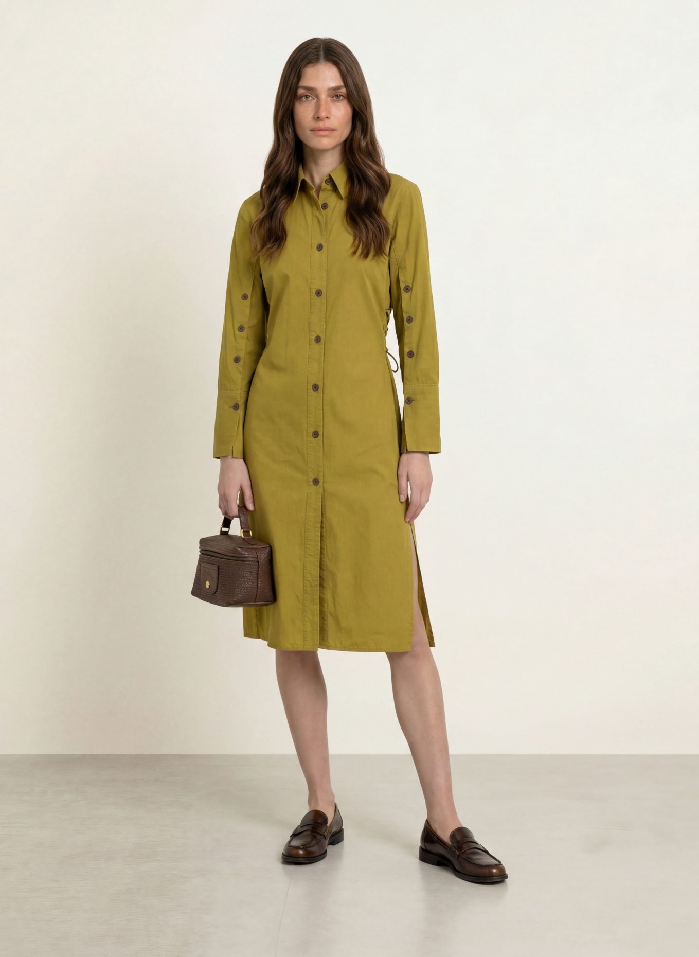 lilienfels Hemdblusenkleid in Jeansoptik: OLIV