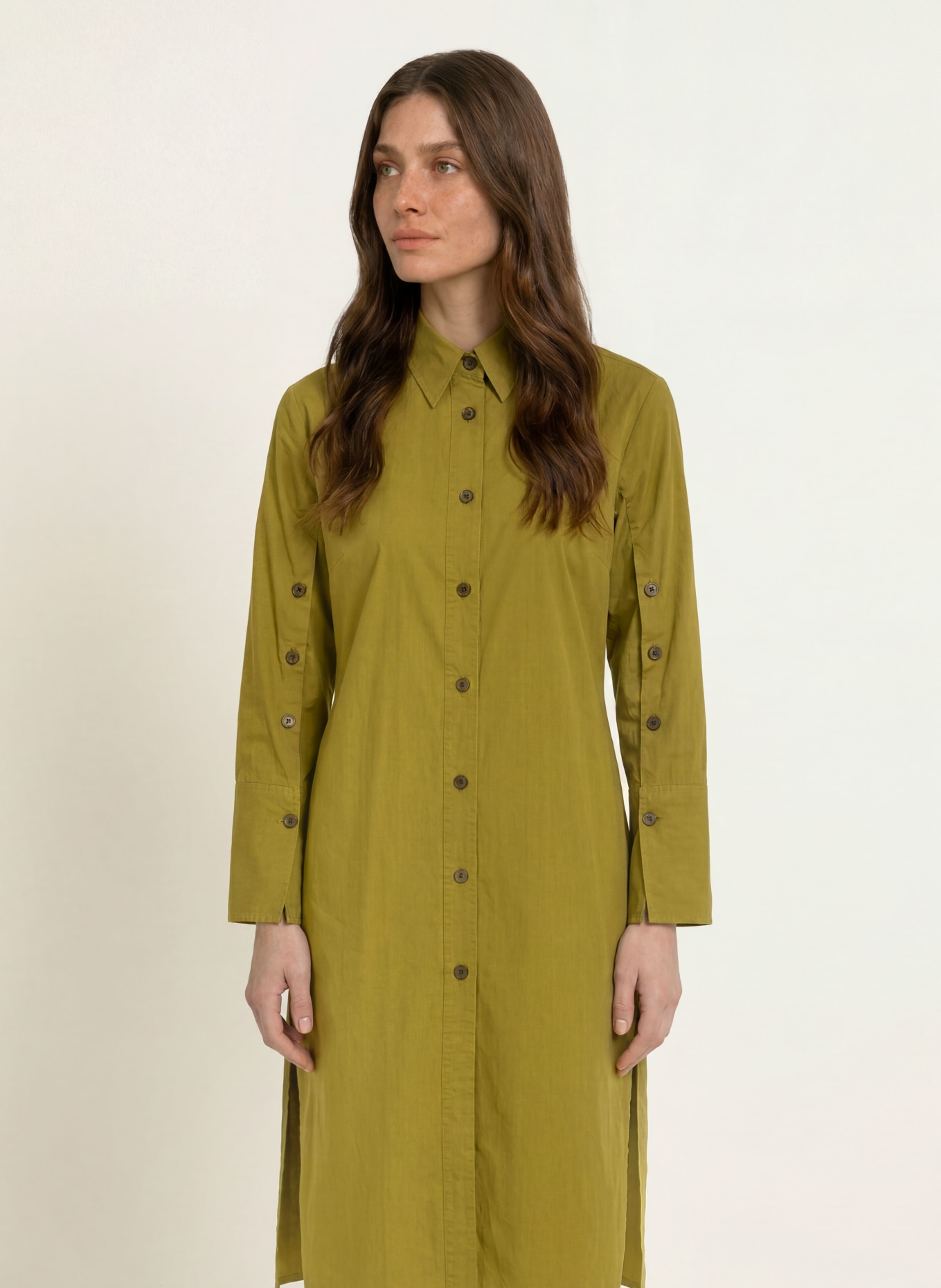 lilienfels Hemdblusenkleid in Jeansoptik: OLIV