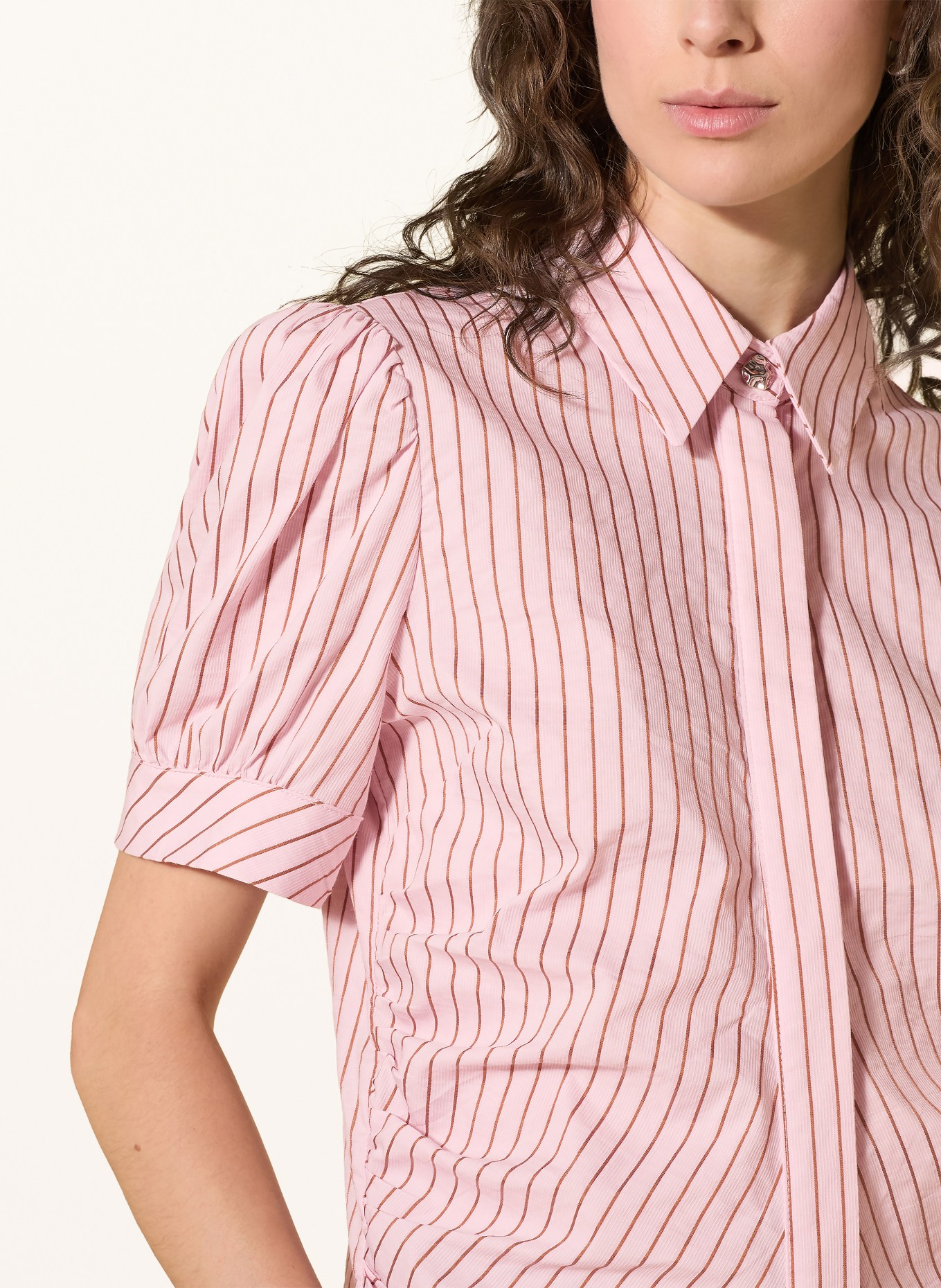 NEO NOIR Hemdbluse FRANNIE: PINK / BRAUN
