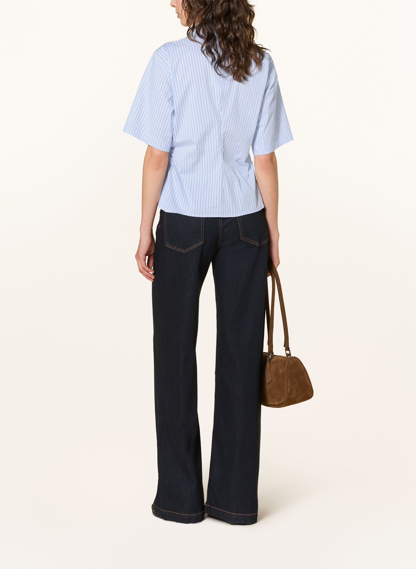 NEO NOIR HAZELL Shirt blouse: LIGHT BLUE / KHAKI / WHITE