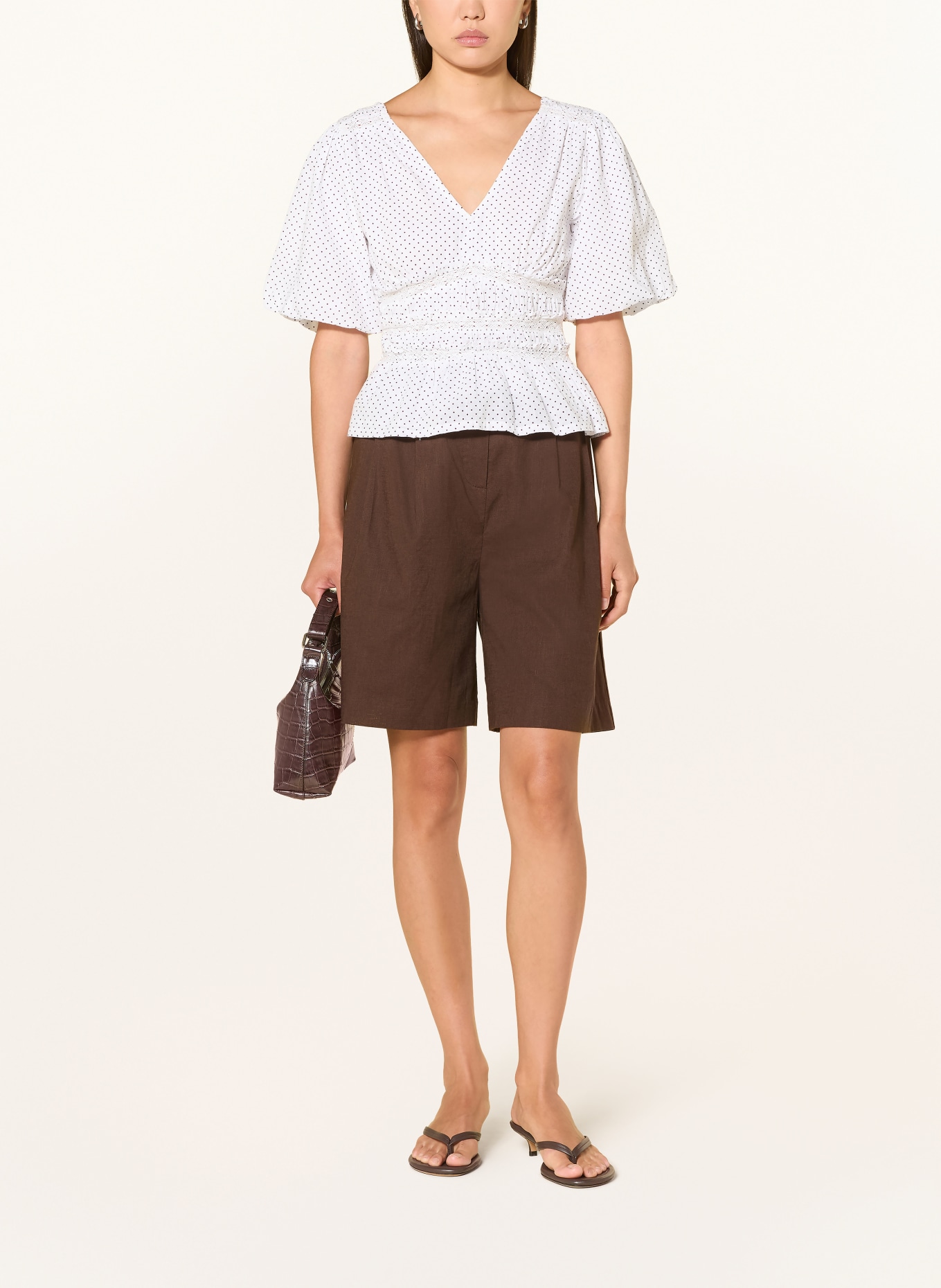 NEO NOIR NIKA Linen Shorts: DARK BROWN