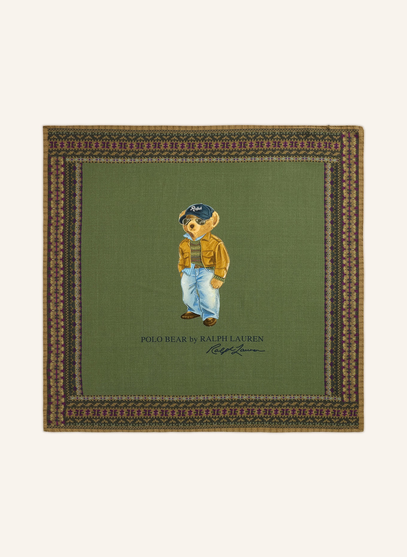 POLO RALPH LAUREN Foulard: OLIVE / MARRON / LILAS FONCÉ