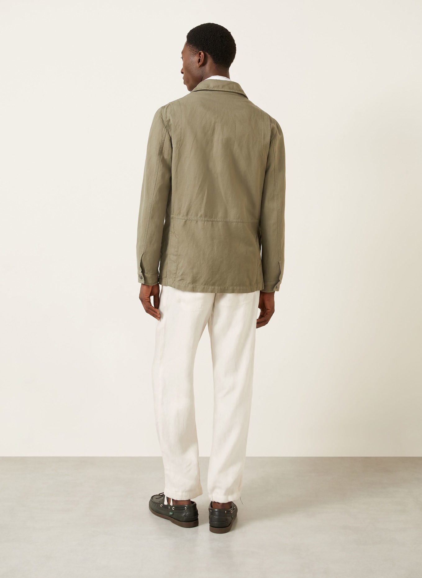 BRUNELLO CUCINELLI Spodnie lniane o kroju regular fit: KREMOWY