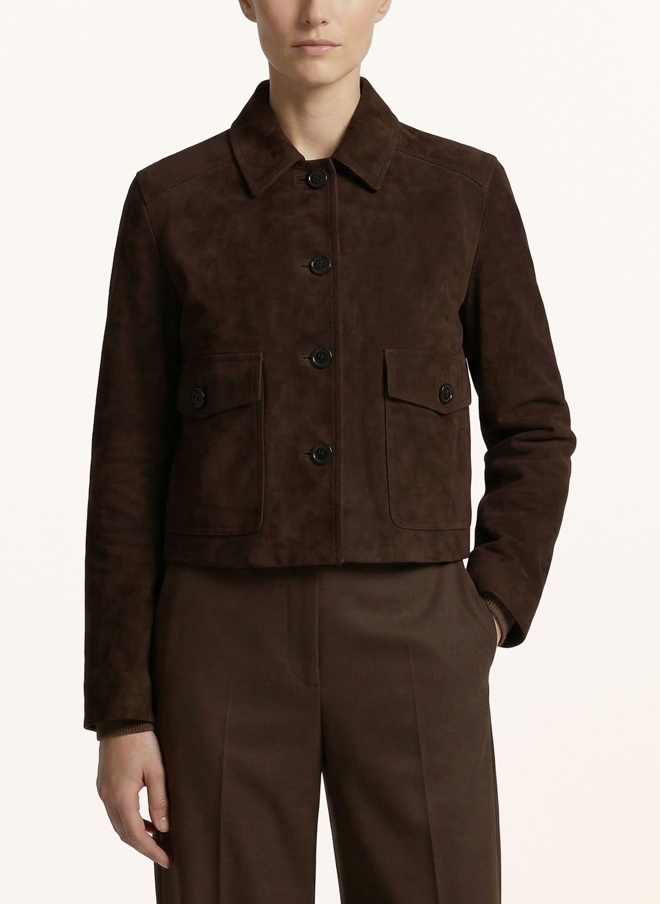 RICANO Veste en cuir: MARRON FONCÉ