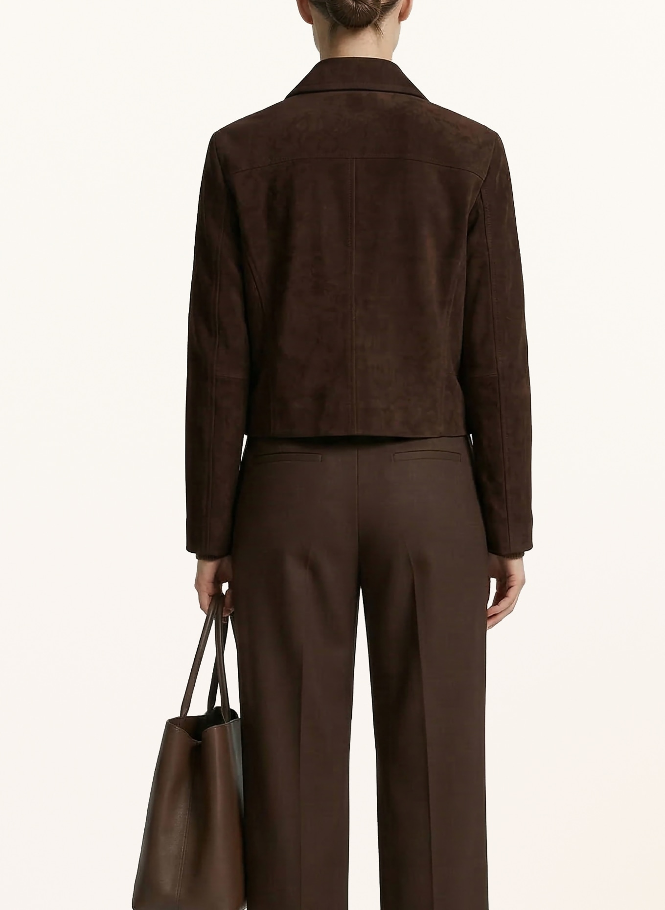 RICANO Veste en cuir: MARRON FONCÉ