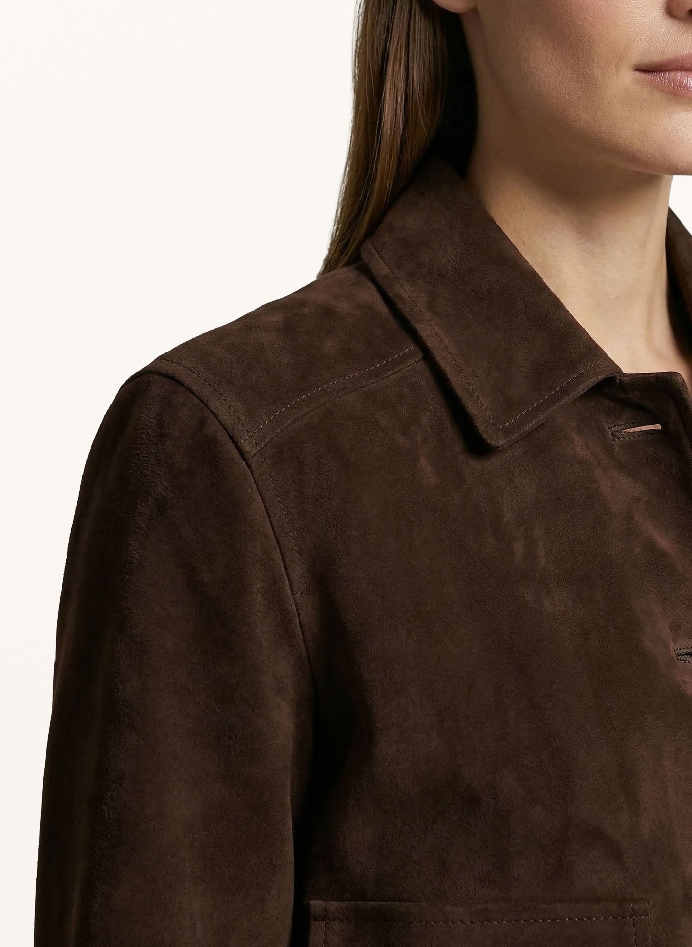RICANO Veste en cuir: MARRON FONCÉ