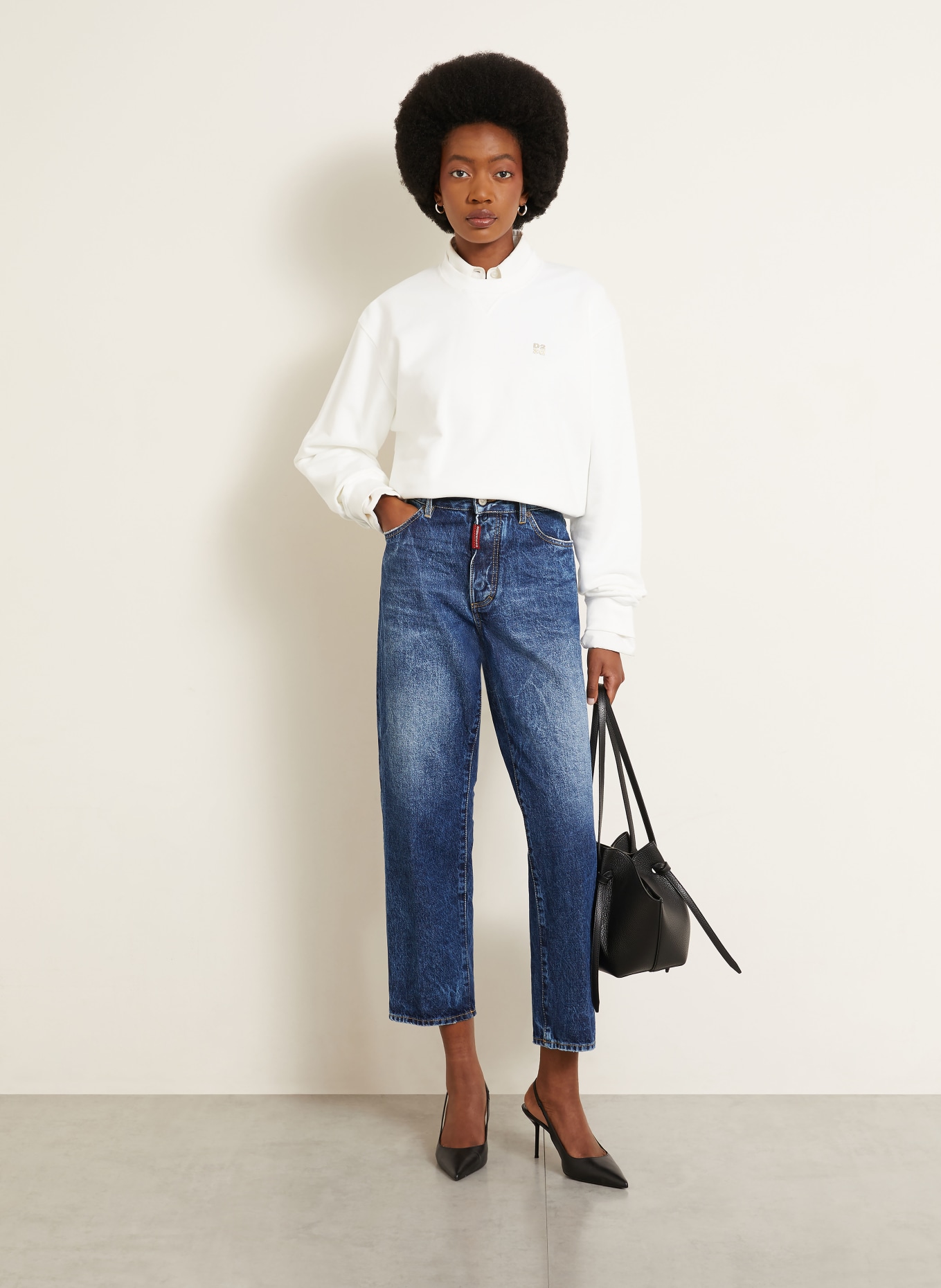 DSQUARED2 BOSTON Cropped jeans: 470 NAVY BLUE