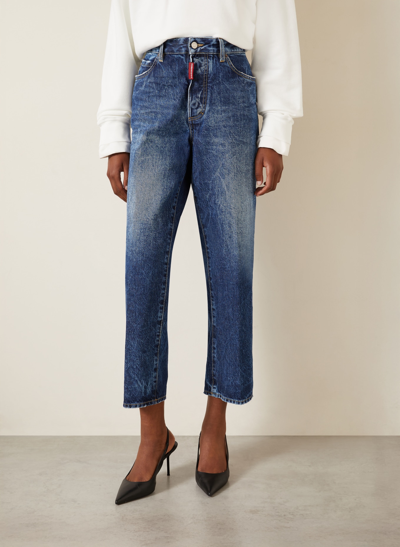 DSQUARED2 BOSTON Cropped jeans: 470 NAVY BLUE