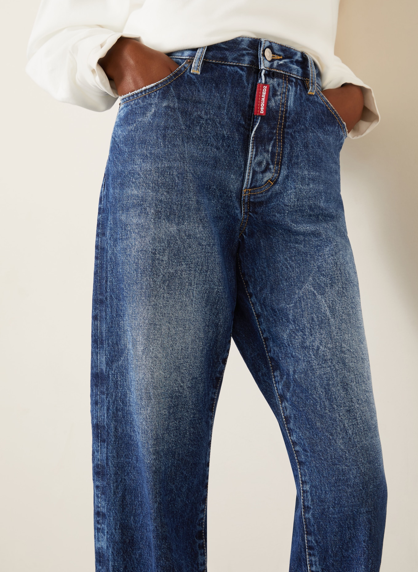 DSQUARED2 BOSTON Cropped jeans: 470 NAVY BLUE