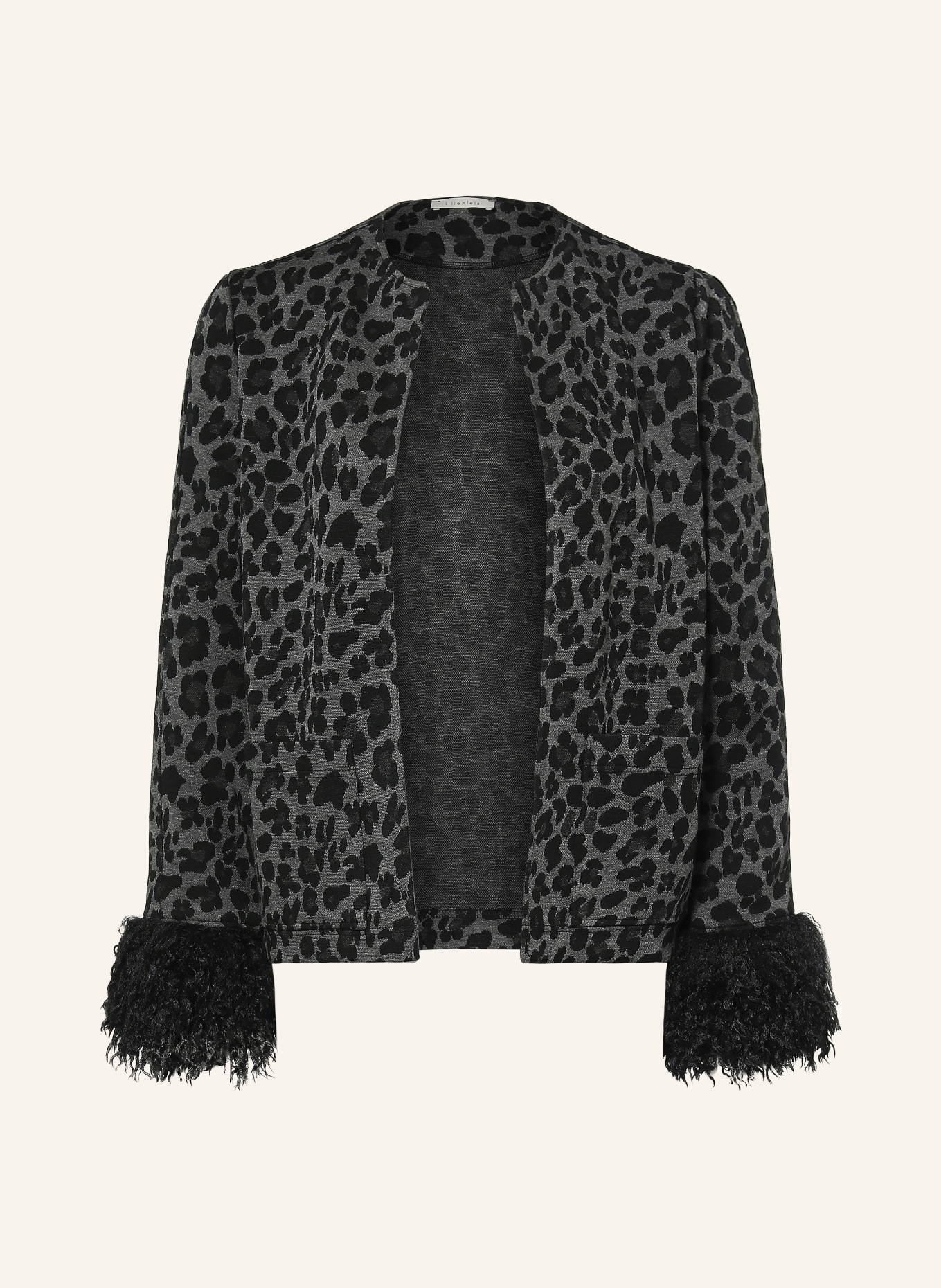 lilienfels Cardigan cu blană artificială: NEGRU / GRI