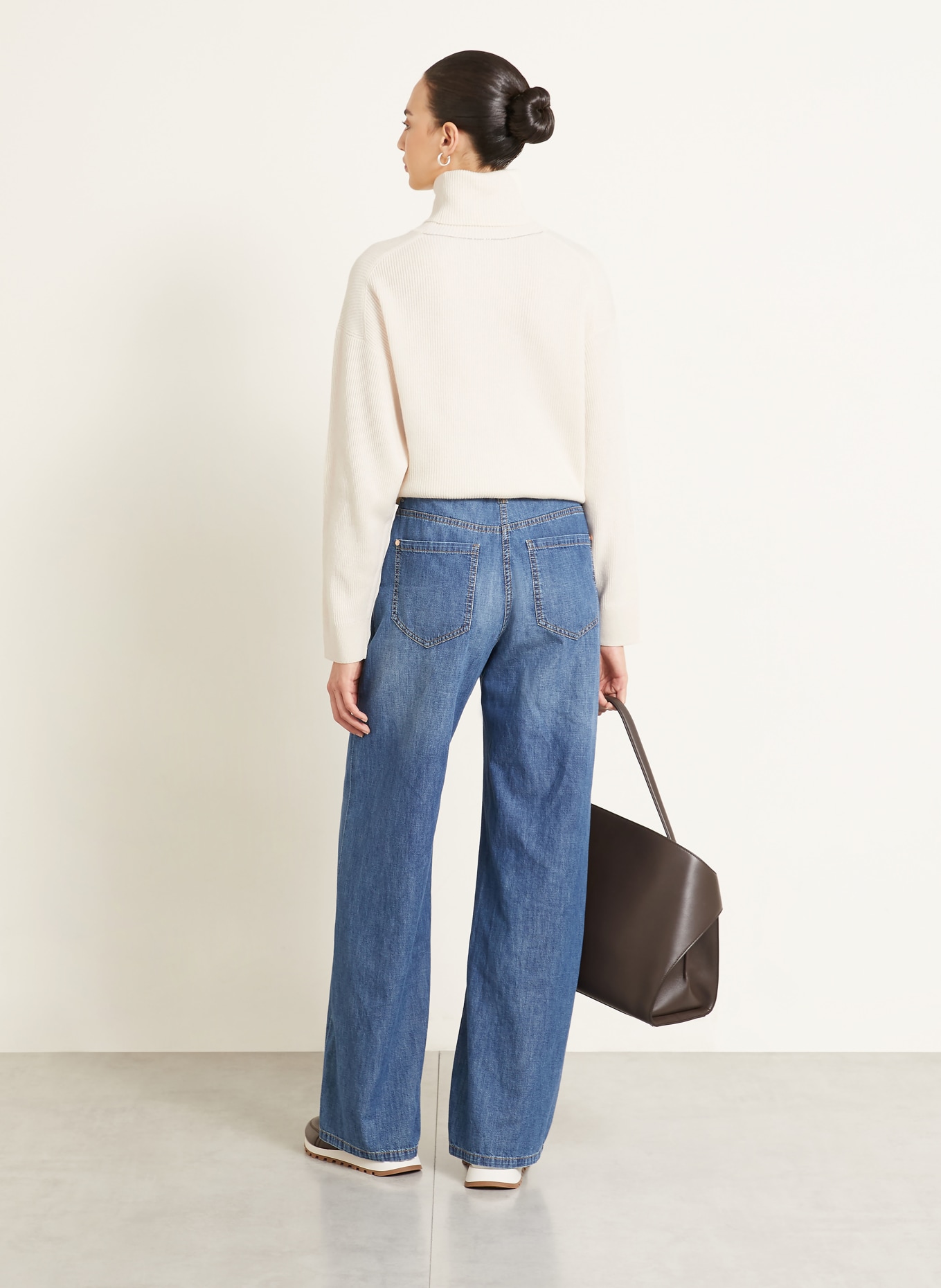 BRUNELLO CUCINELLI Rollkragenpullover mit Cashmere: CREME