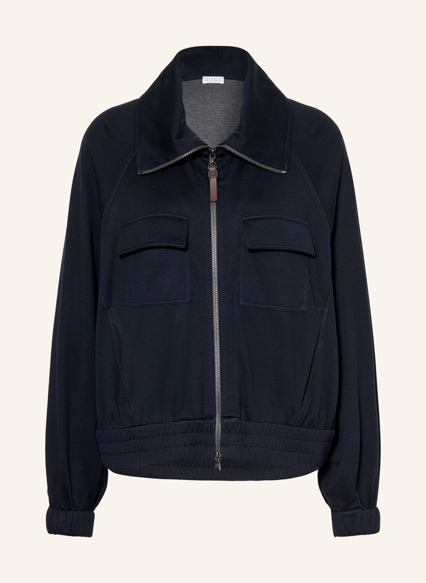 BRUNELLO CUCINELLI Bluza rozpinana z jedwabiem: GRANATOWY