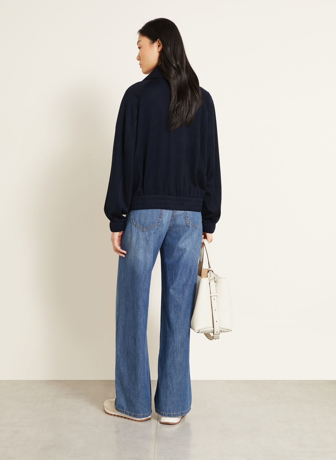 BRUNELLO CUCINELLI Bluza rozpinana z jedwabiem: GRANATOWY