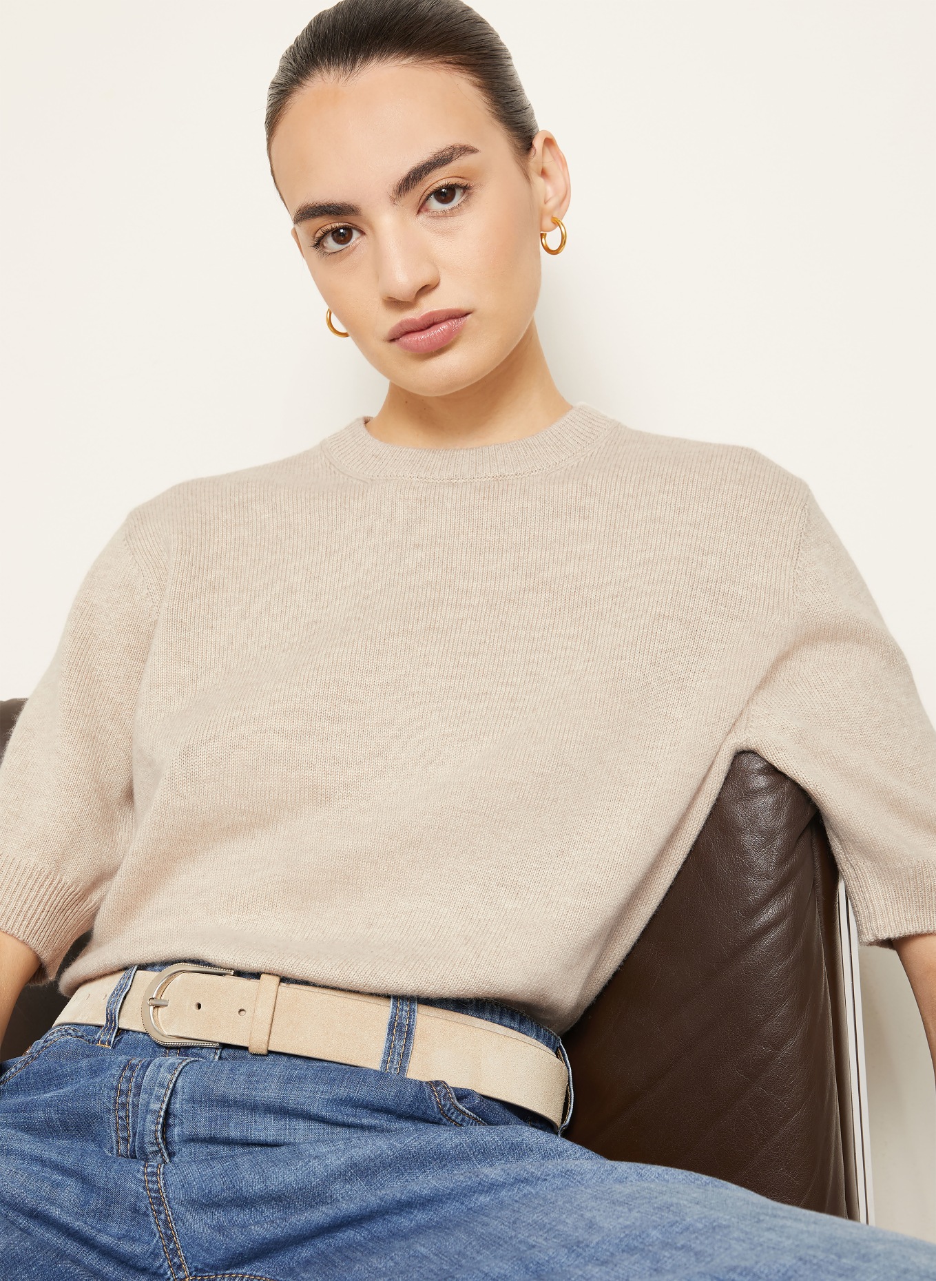BRUNELLO CUCINELLI Strickshirt aus Cashmere: BEIGE