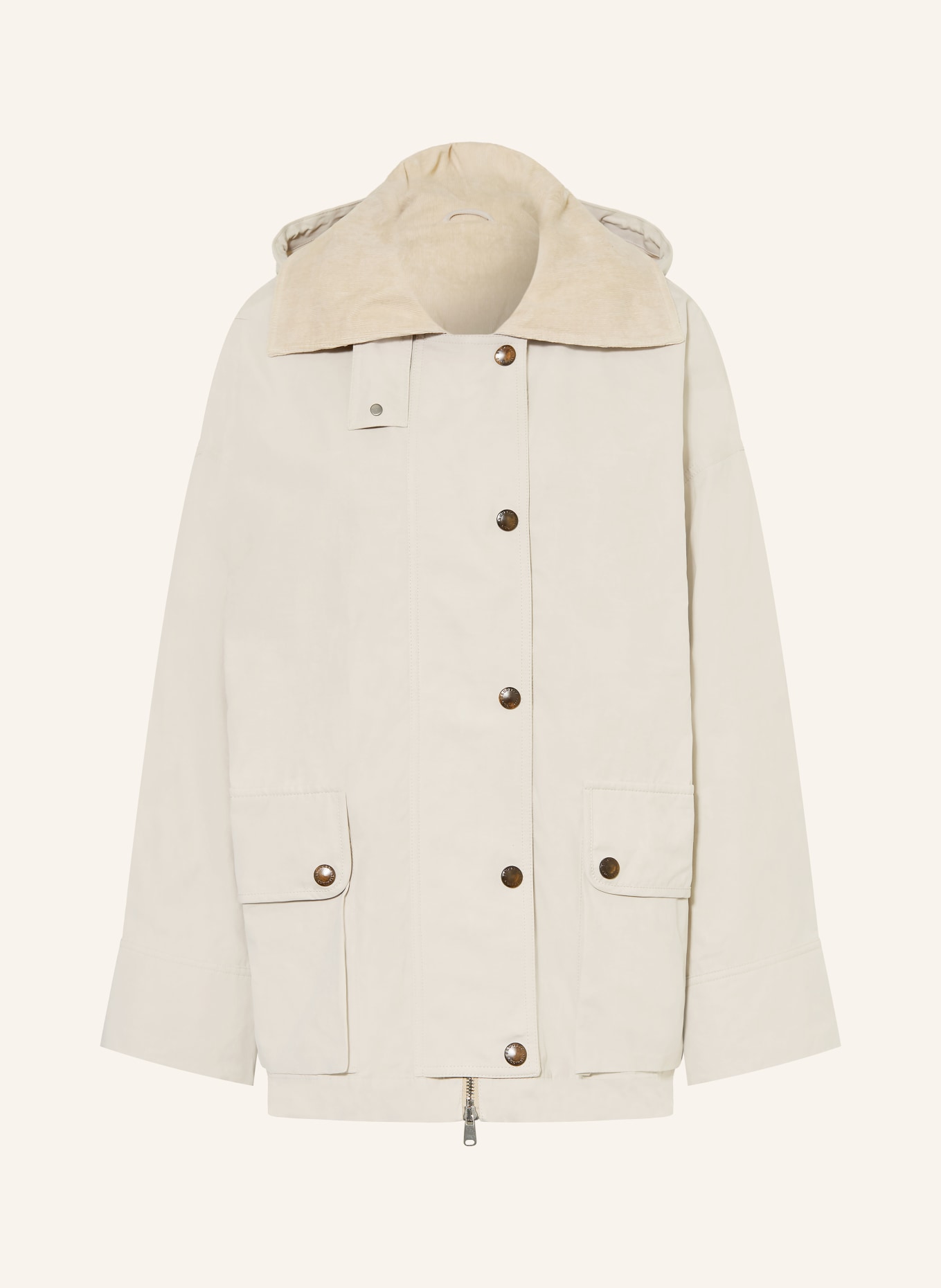 BRUNELLO CUCINELLI Veste en mélange de matières: CRÈME / BEIGE