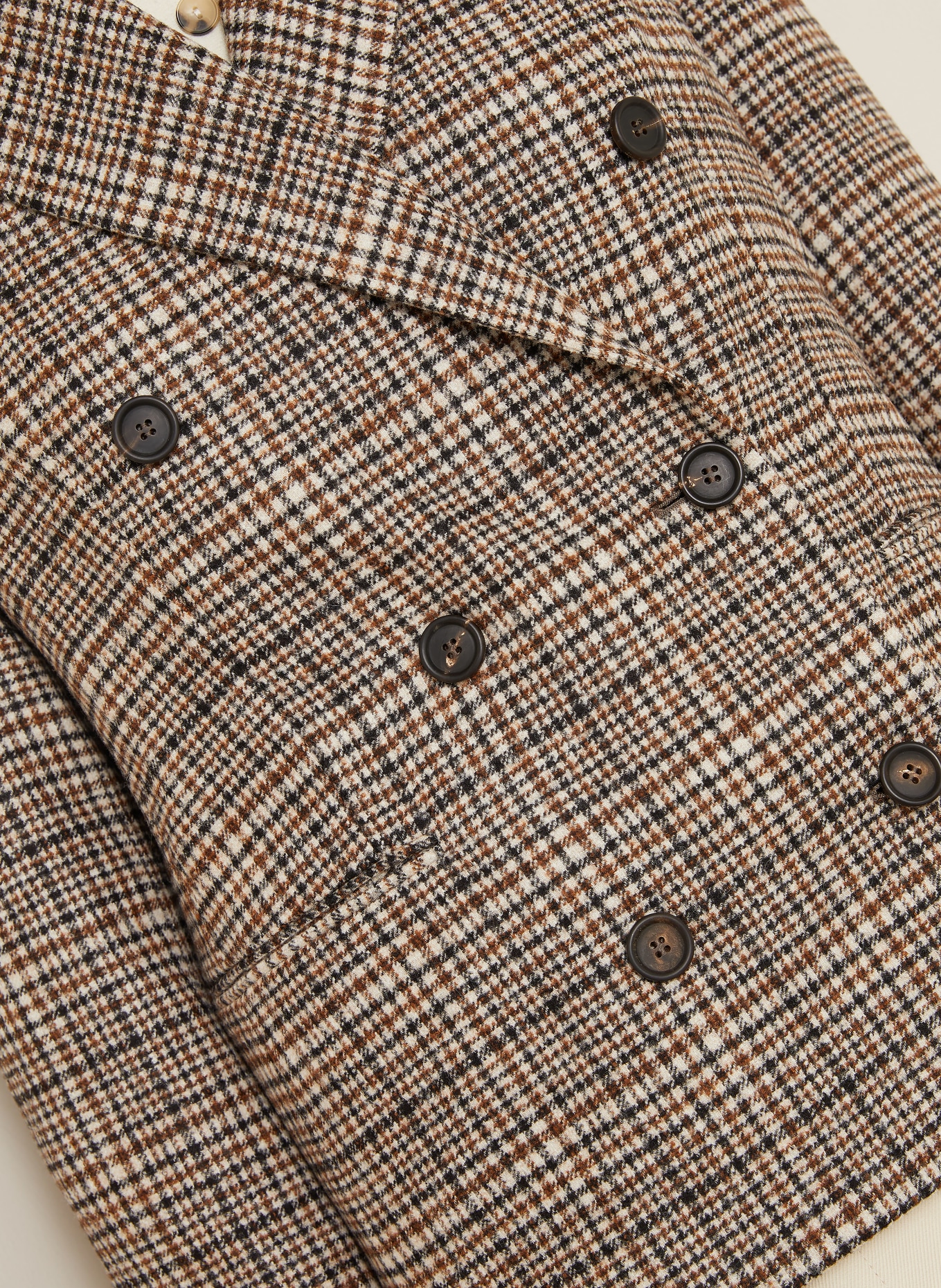 BRUNELLO CUCINELLI Blazer mit Alpaka: BRAUN / CREME / SCHWARZ