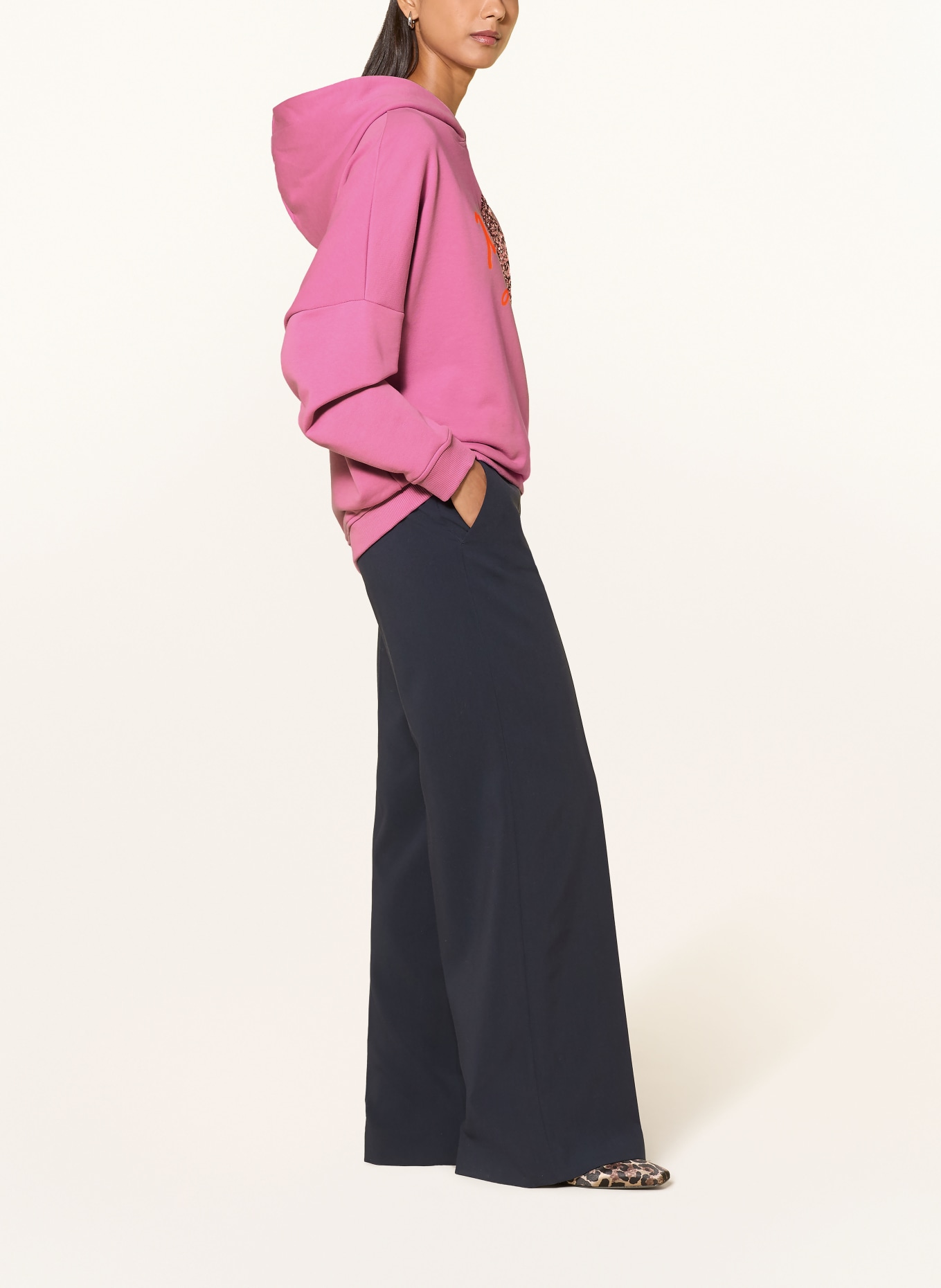miss goodlife Sequin Hoodie: PINK / PINK / NEON ORANGE