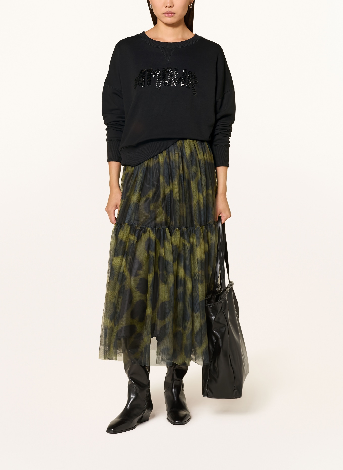 miss goodlife Sequin Sweatshirt: BLACK
