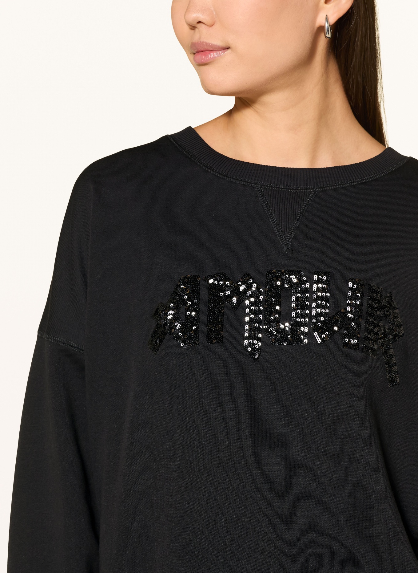 miss goodlife Sequin Sweatshirt: BLACK