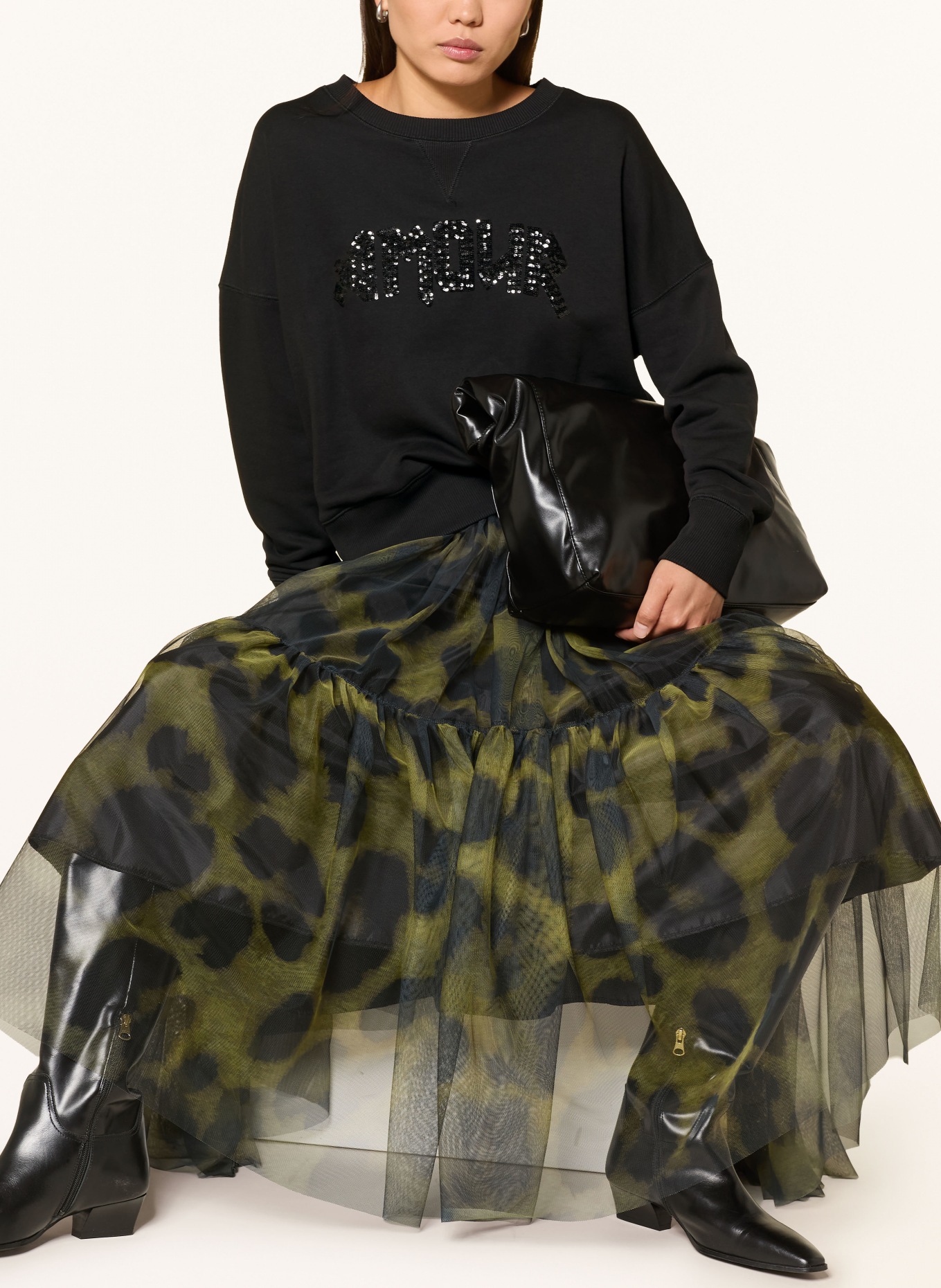 miss goodlife Sequin Sweatshirt: BLACK
