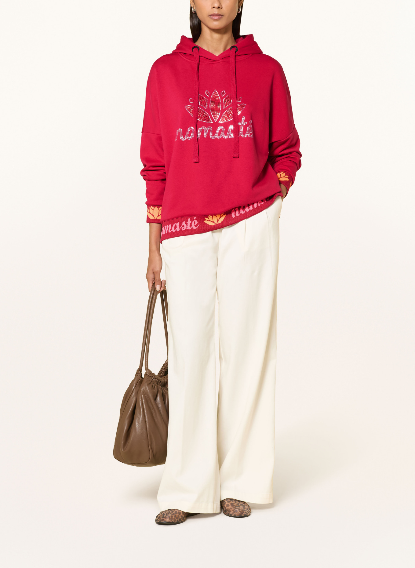 miss goodlife Hoodie with Rhinestones: RED / SILVER / ORANGE
