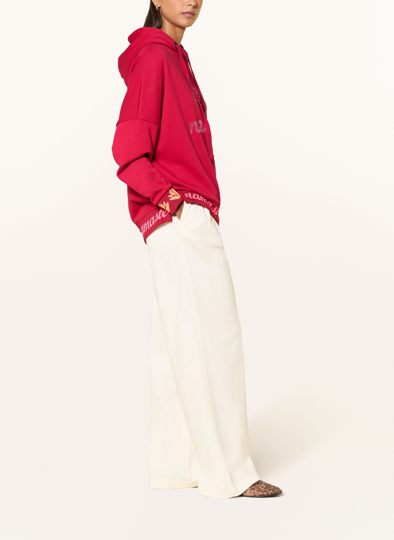 miss goodlife Hoodie with Rhinestones: RED / SILVER / ORANGE