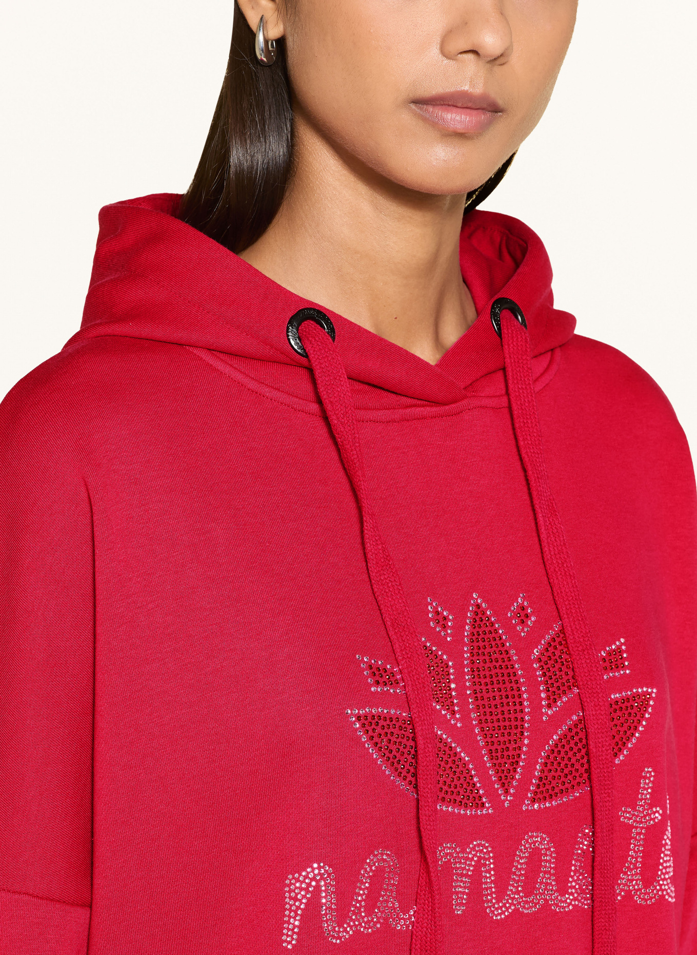 miss goodlife Hoodie with Rhinestones: RED / SILVER / ORANGE