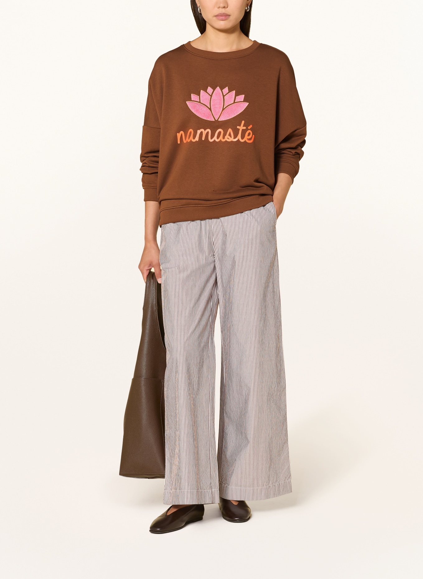 miss goodlife Sweatshirt: BROWN / ROSE / NEON ORANGE