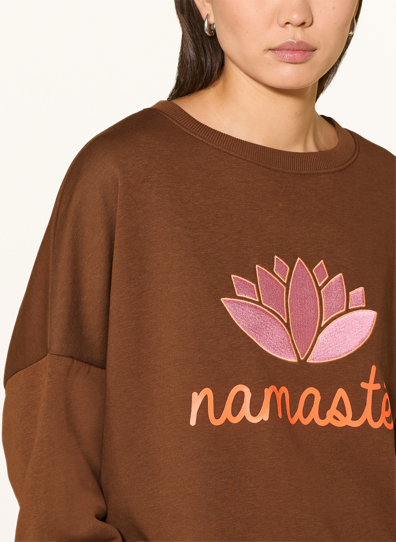miss goodlife Sweatshirt: BROWN / ROSE / NEON ORANGE