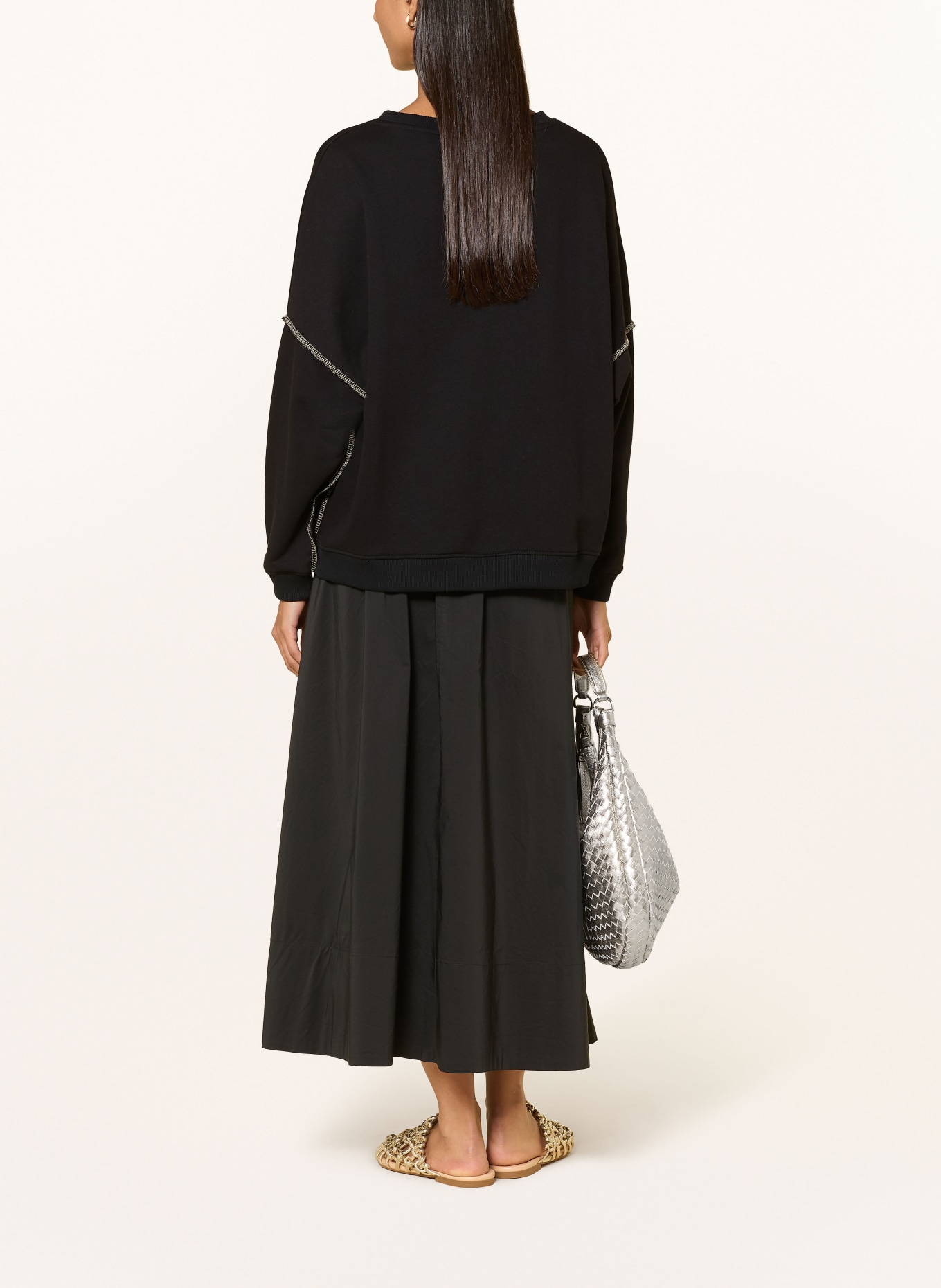 miss goodlife Oversized sweatshirt with rhinestones: BLACK / GOLD