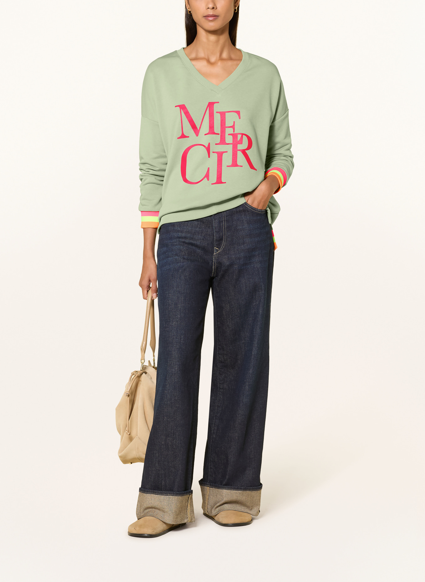 miss goodlife Sweatshirt: VERT CLAIR / ROUGE FONCÉ / JAUNE FLUO