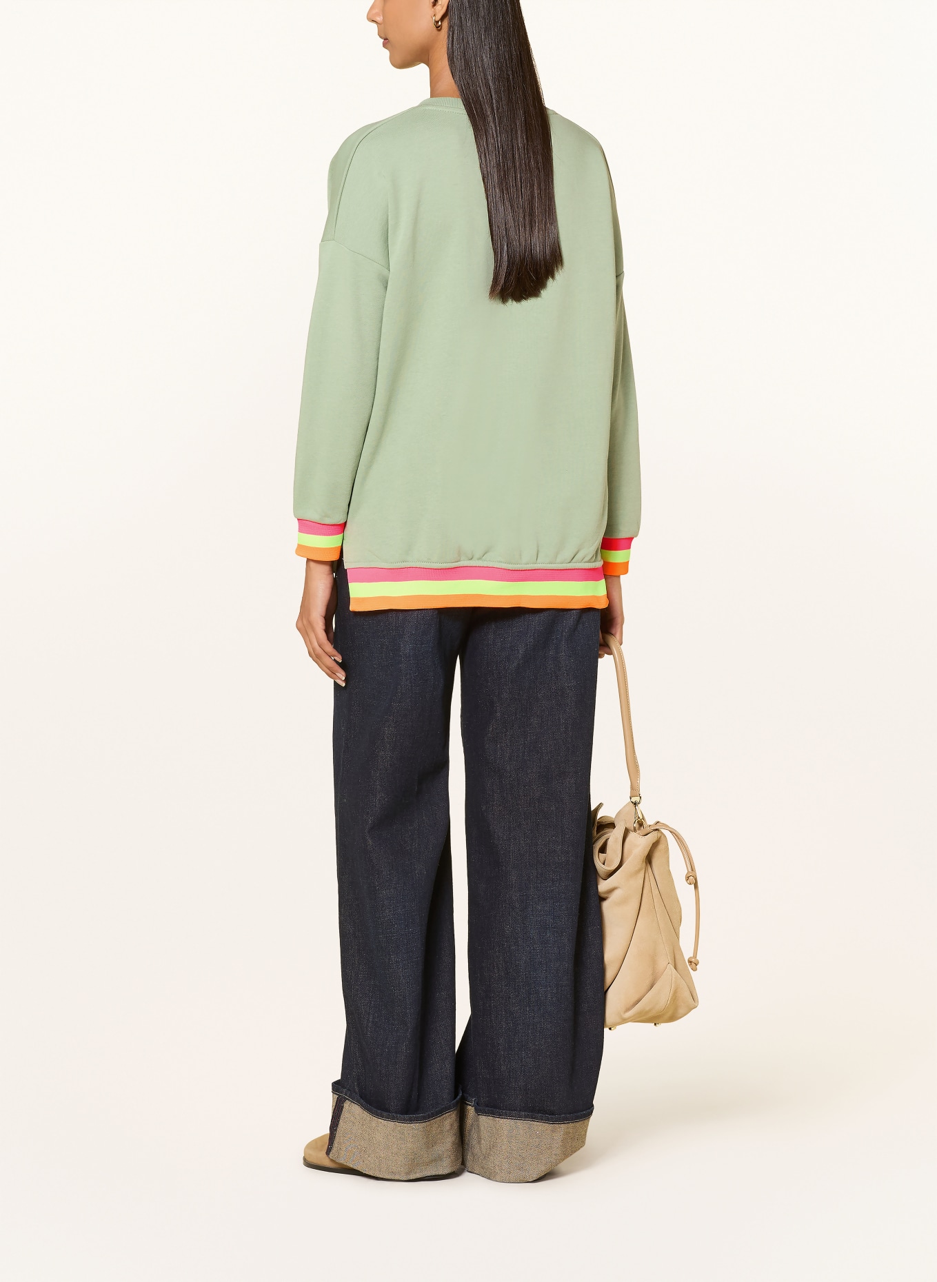 miss goodlife Sweatshirt: VERT CLAIR / ROUGE FONCÉ / JAUNE FLUO