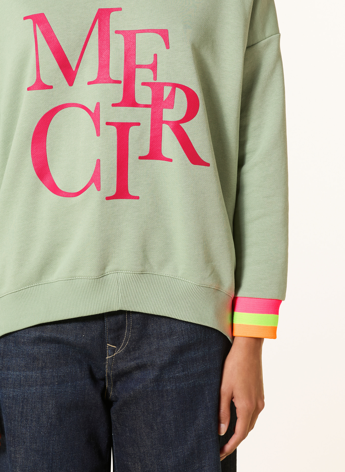 miss goodlife Sweatshirt: VERT CLAIR / ROUGE FONCÉ / JAUNE FLUO