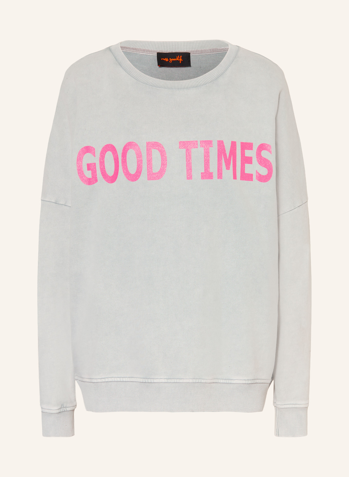 miss goodlife Sweatshirt oversize: GRIS / ROSE FUCHSIA