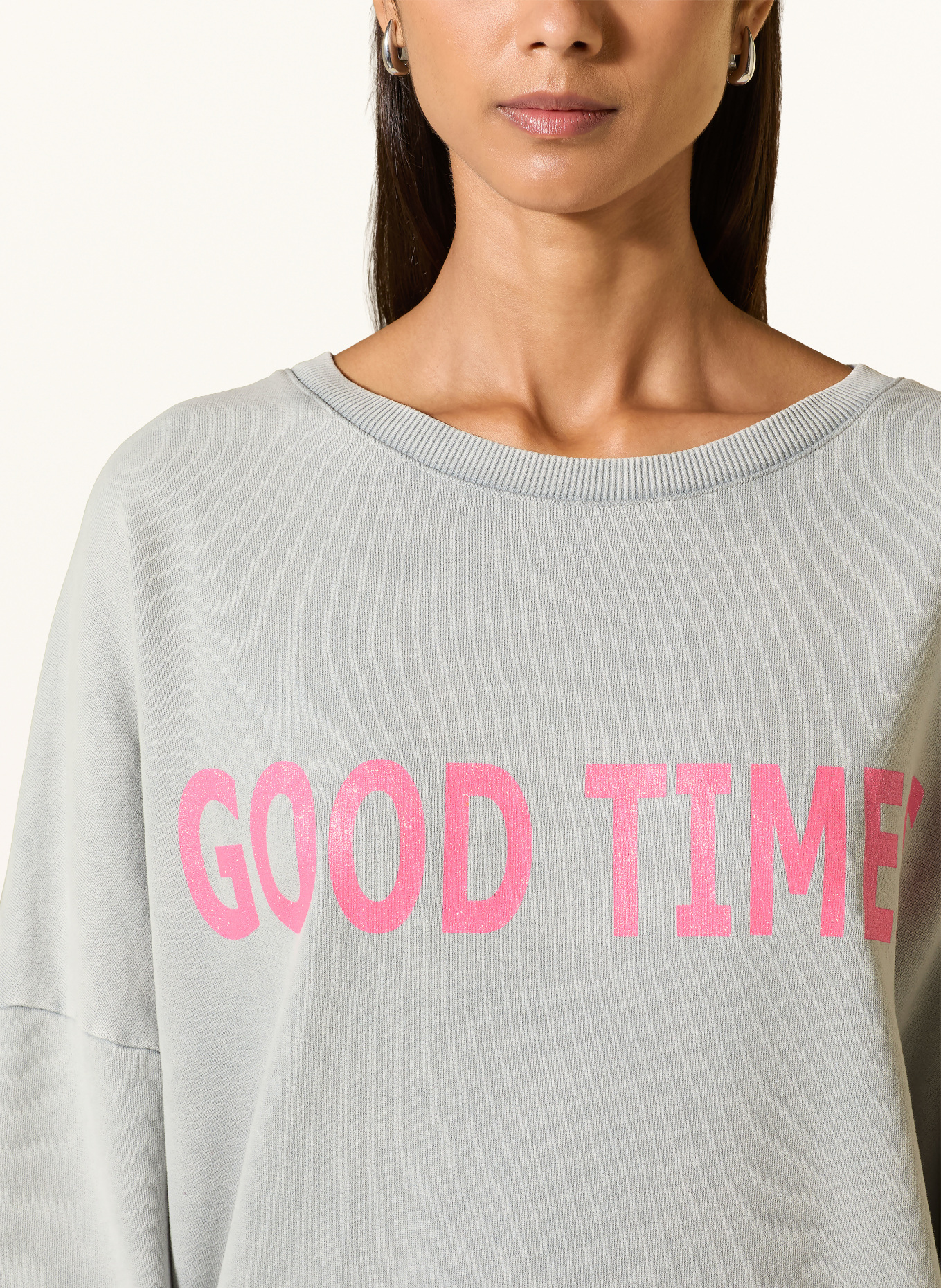 miss goodlife Sweatshirt oversize: GRIS / ROSE FUCHSIA